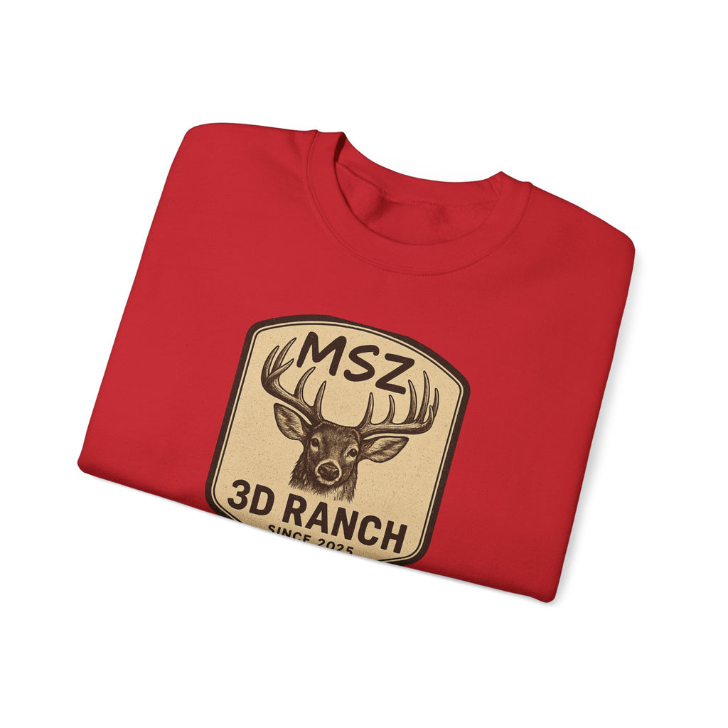 MSZ Ranch Crewneck Sweatshirt — Retro Deer Patch Back