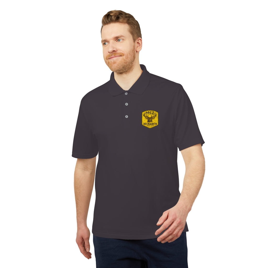 Performance Polo — Gold Shield Patch Polo Shirt