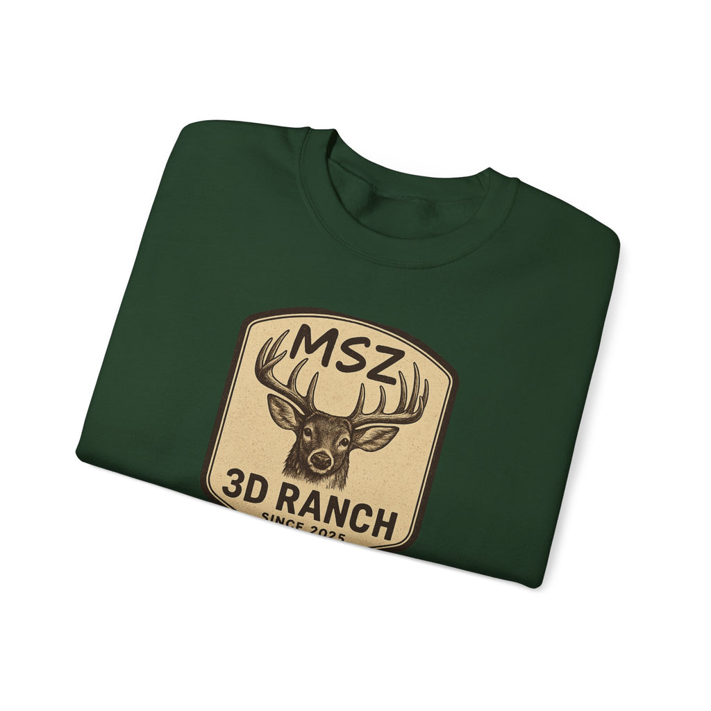 MSZ Ranch Crewneck Sweatshirt — Retro Deer Patch Back