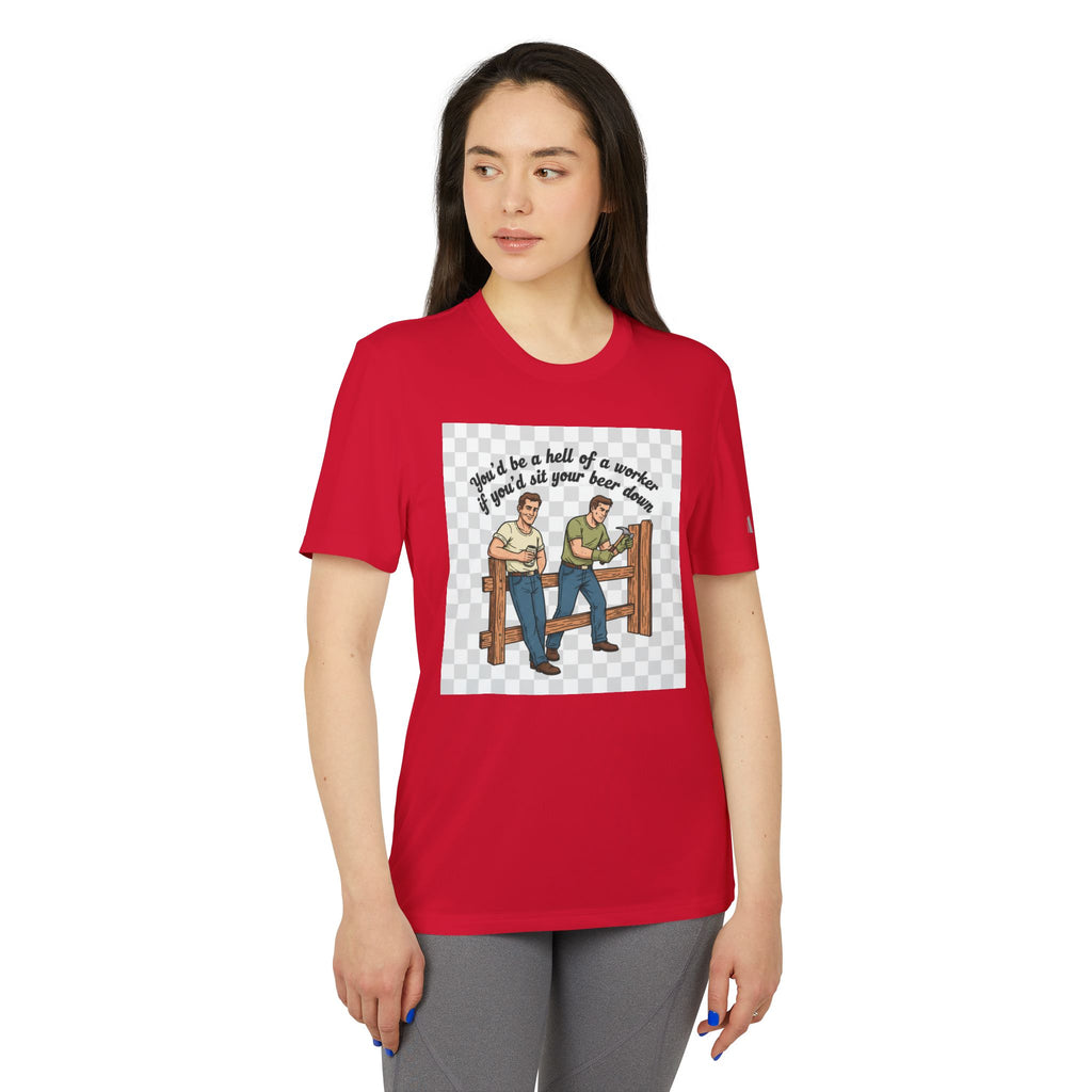 Sit your beer down Graphic T-Shirt — "I'll Be a Hell of a Worker" Vintage Farm Vibe