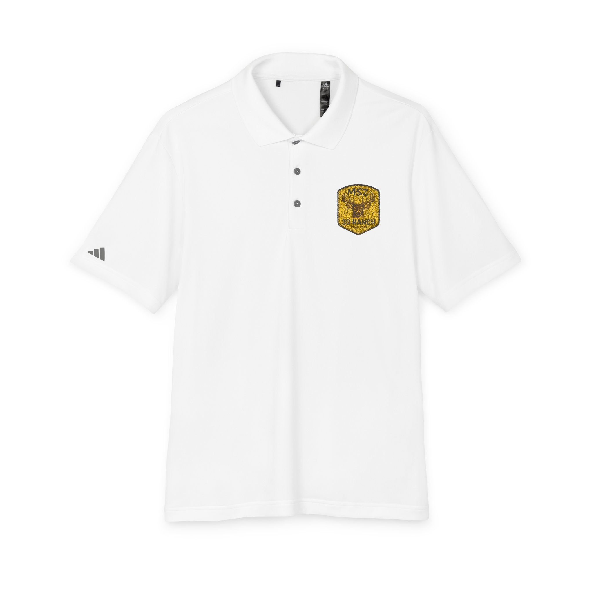 Performance Polo — Gold Shield Patch Polo Shirt