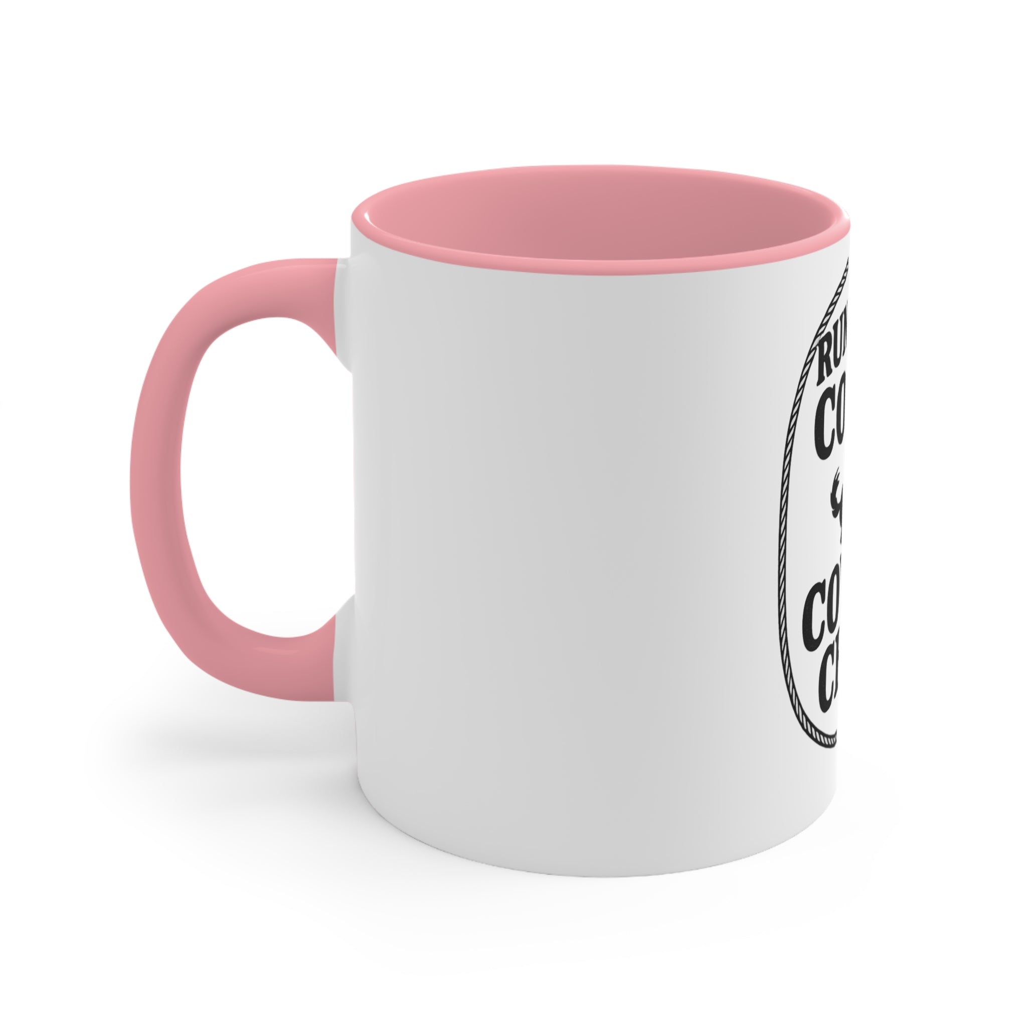 Running on Coffee & Cowboy Chaos Accent Mug — Funny Western Coffee Cup