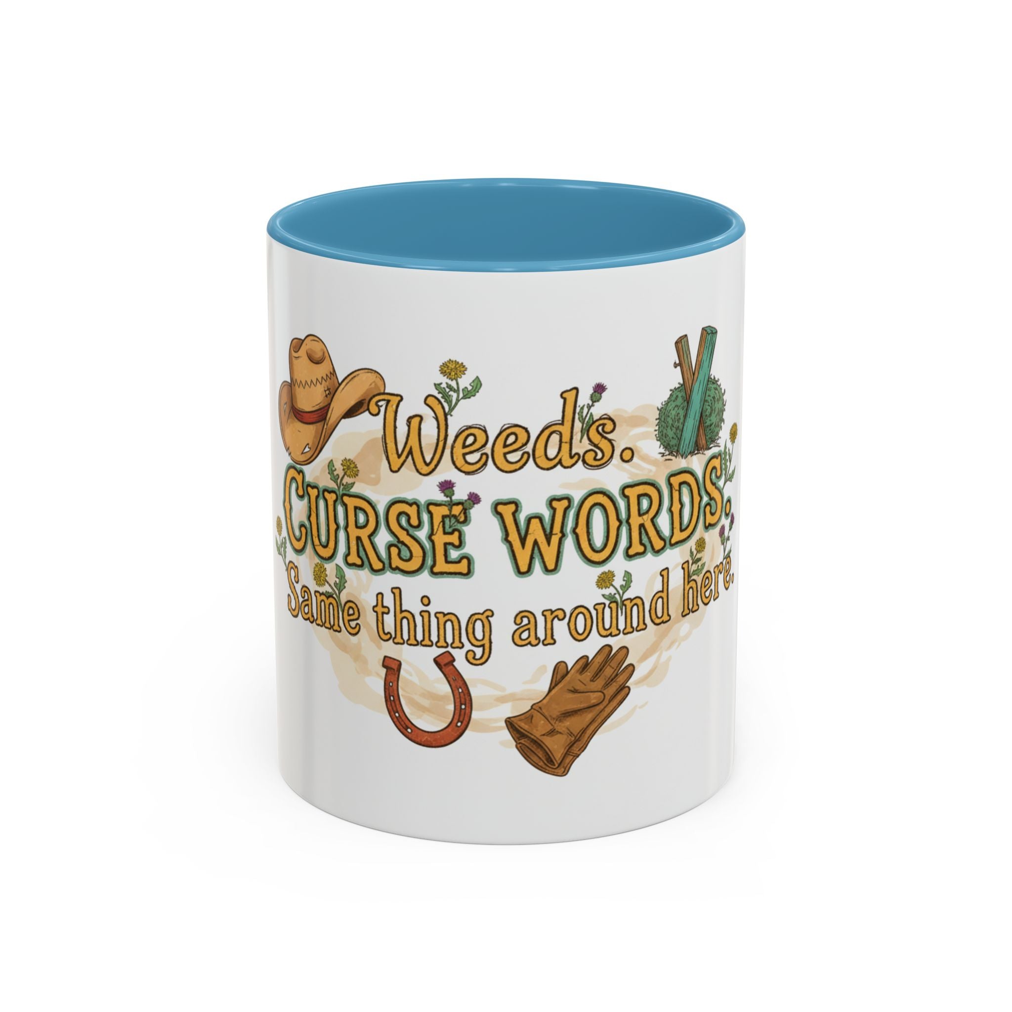 Weeds, Curse Words & Gardening Coffee Mug — Funny Gardener Accent Mug (11/15oz)