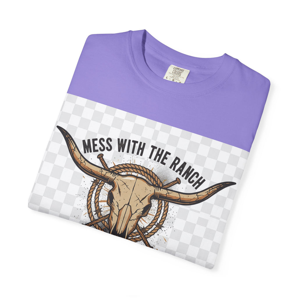 Ranch Skull T-Shirt — "Mess With The Ranch, You Get The Horns" Western Tee