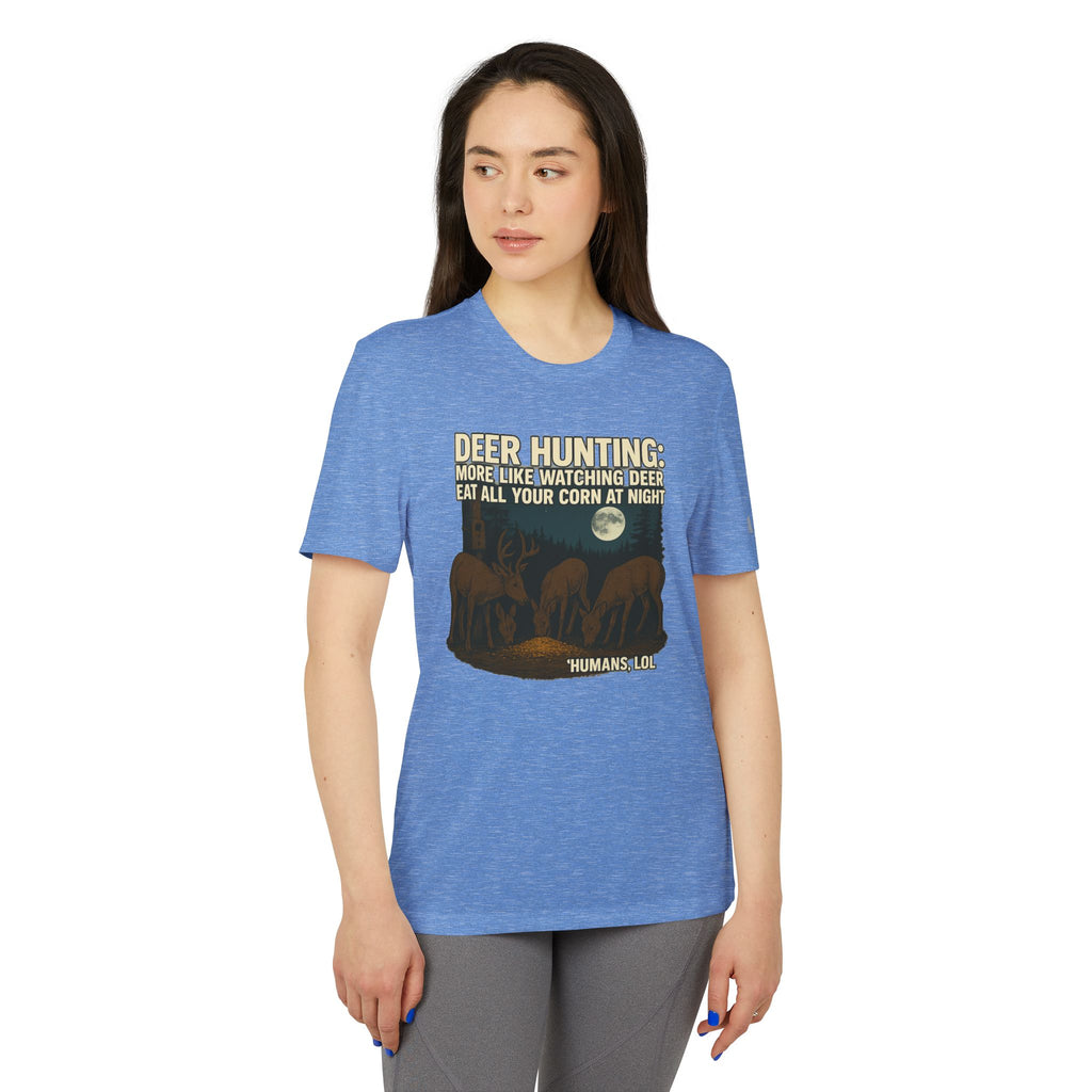 Deer Hunting Graphic T-Shirt — "Deer Hunting: More Like Watching Deer Eat All Your Corn at Night"
