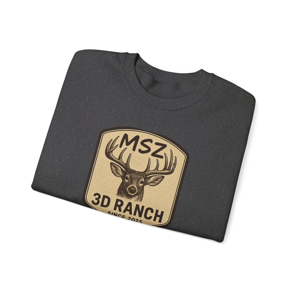MSZ Ranch Crewneck Sweatshirt — Retro Deer Patch Back