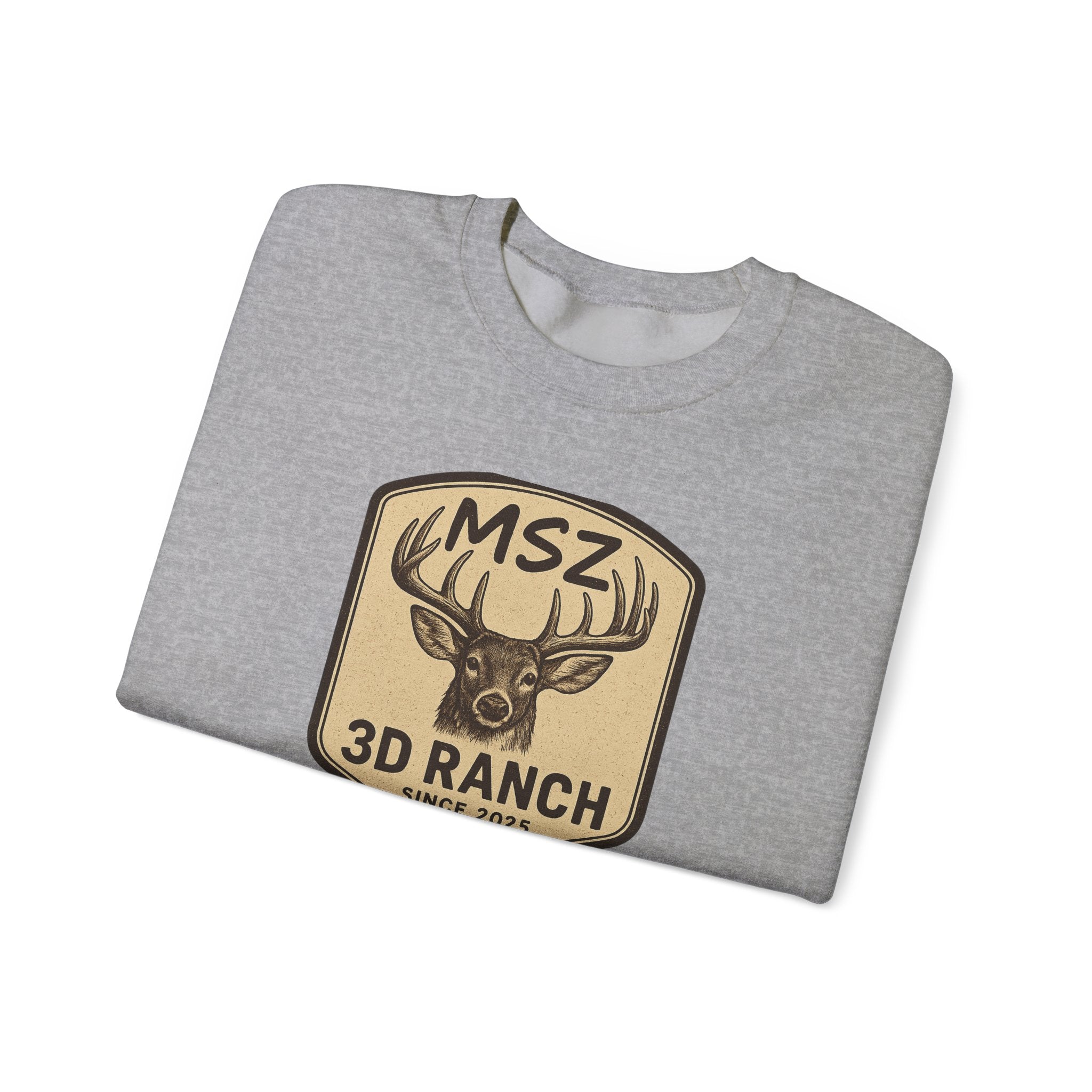 MSZ Ranch Crewneck Sweatshirt — Retro Deer Patch Back