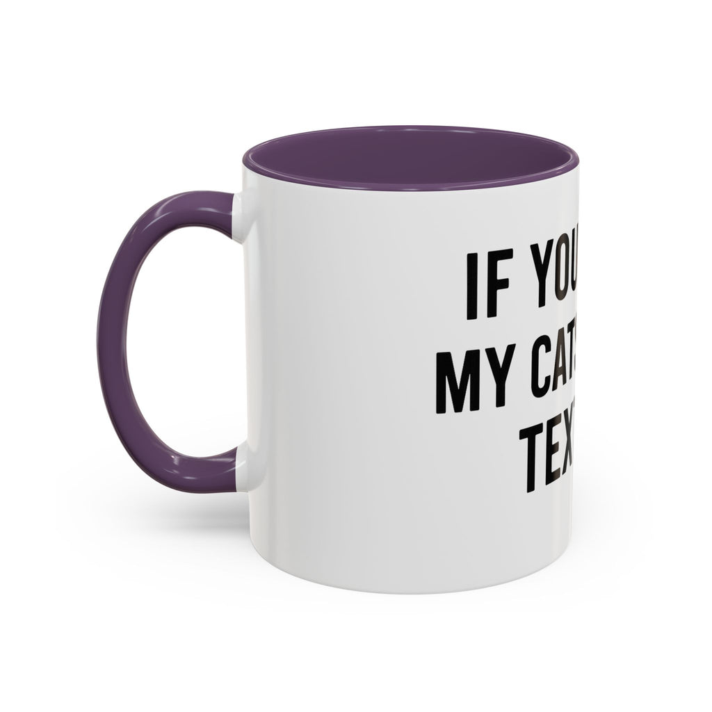 If You Spot My Cats or Kids Text Me Mug — Funny Accent Coffee Mug for Cat & Kid Parents