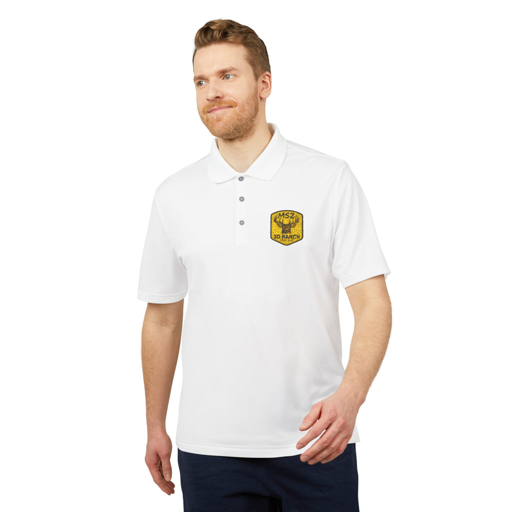 Performance Polo — Gold Shield Patch Polo Shirt