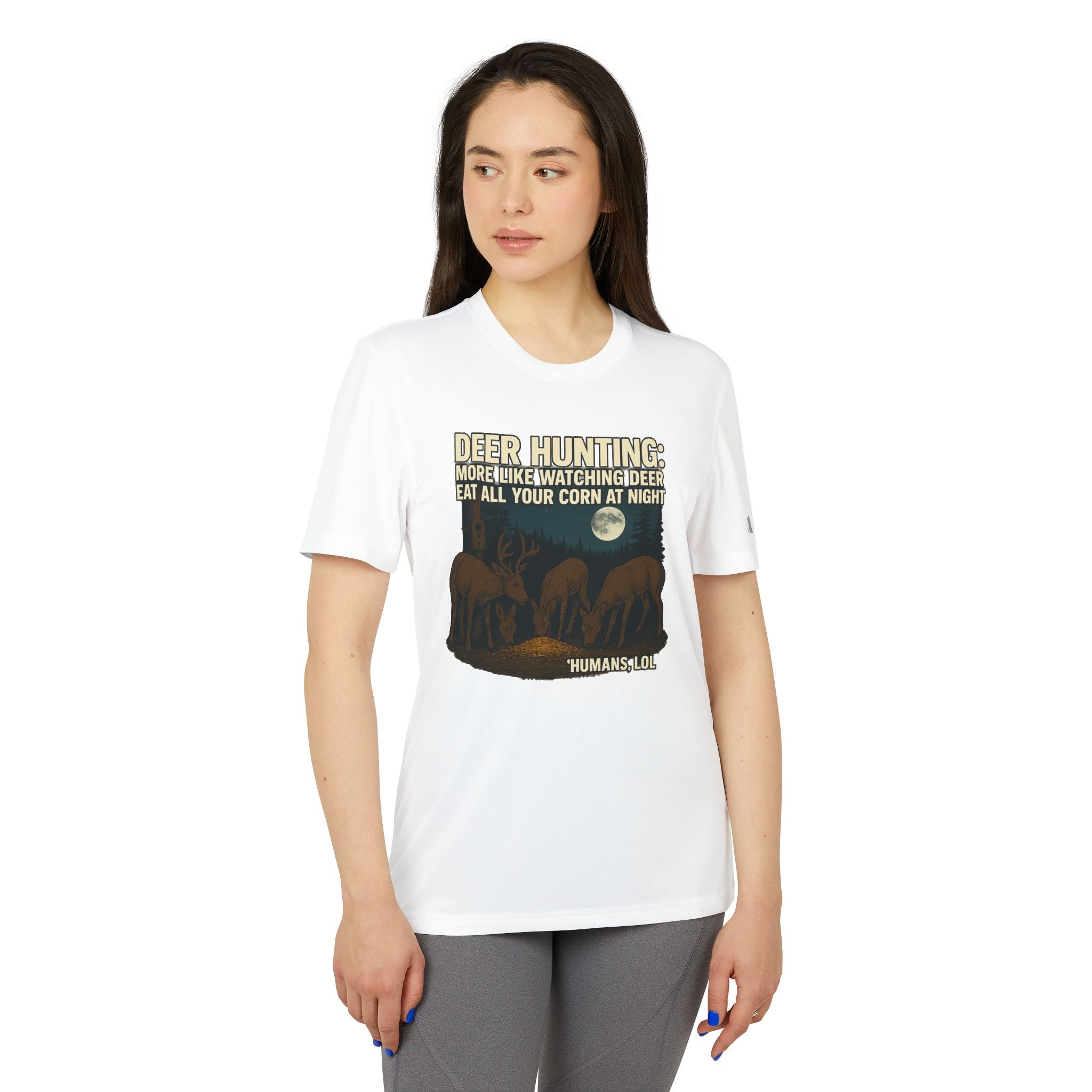 Deer Hunting Graphic T-Shirt — "Deer Hunting: More Like Watching Deer Eat All Your Corn at Night"