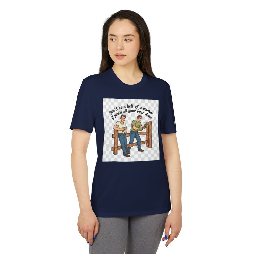 Sit your beer down Graphic T-Shirt — "I'll Be a Hell of a Worker" Vintage Farm Vibe