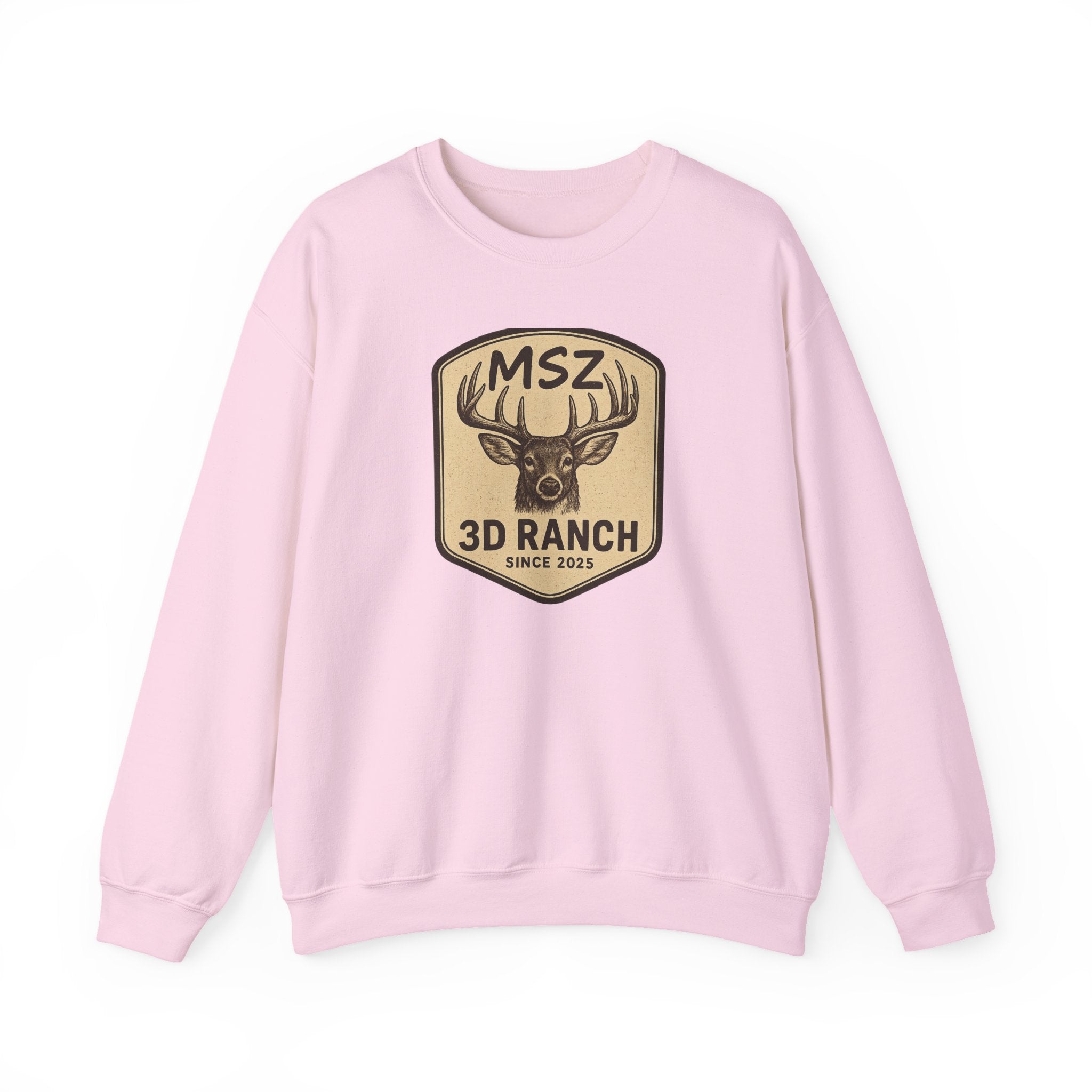 MSZ Ranch Crewneck Sweatshirt — Retro Deer Patch Back
