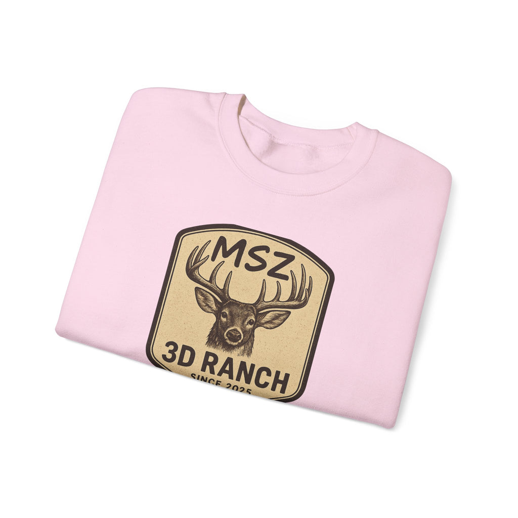 MSZ Ranch Crewneck Sweatshirt — Retro Deer Patch Back