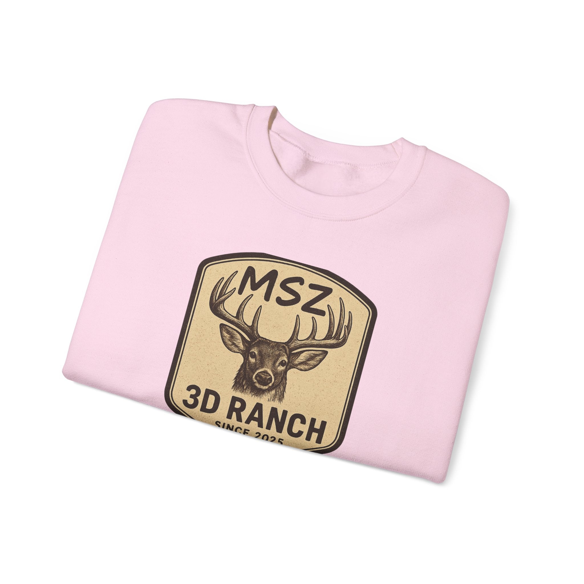 MSZ Ranch Crewneck Sweatshirt — Retro Deer Patch Back