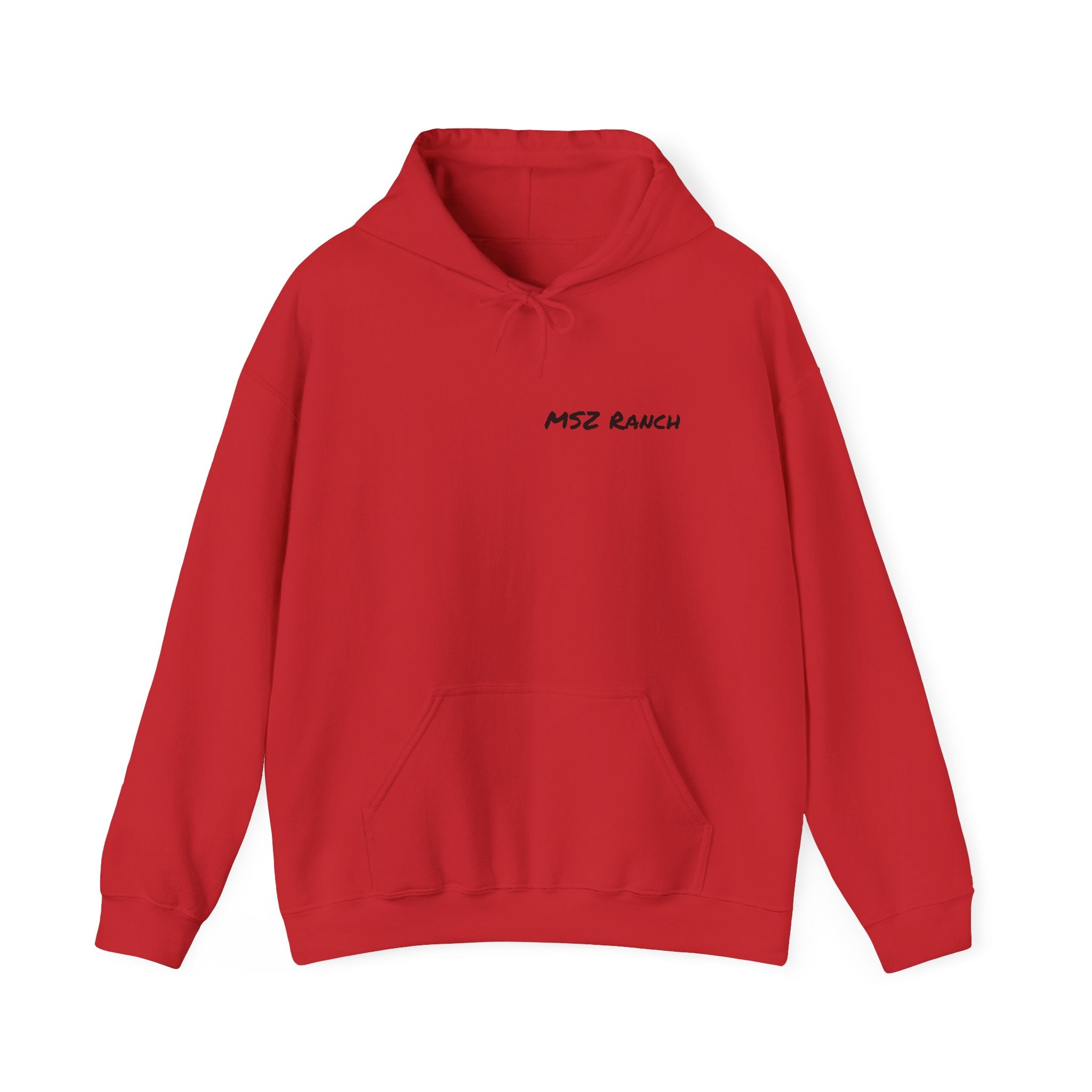 MSZ Ranch Buck Logo Hoodie — Rustic Deer Patch Pullover