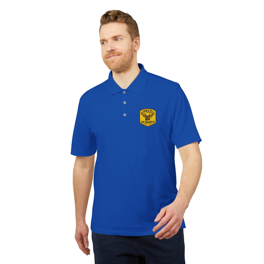 Performance Polo — Gold Shield Patch Polo Shirt