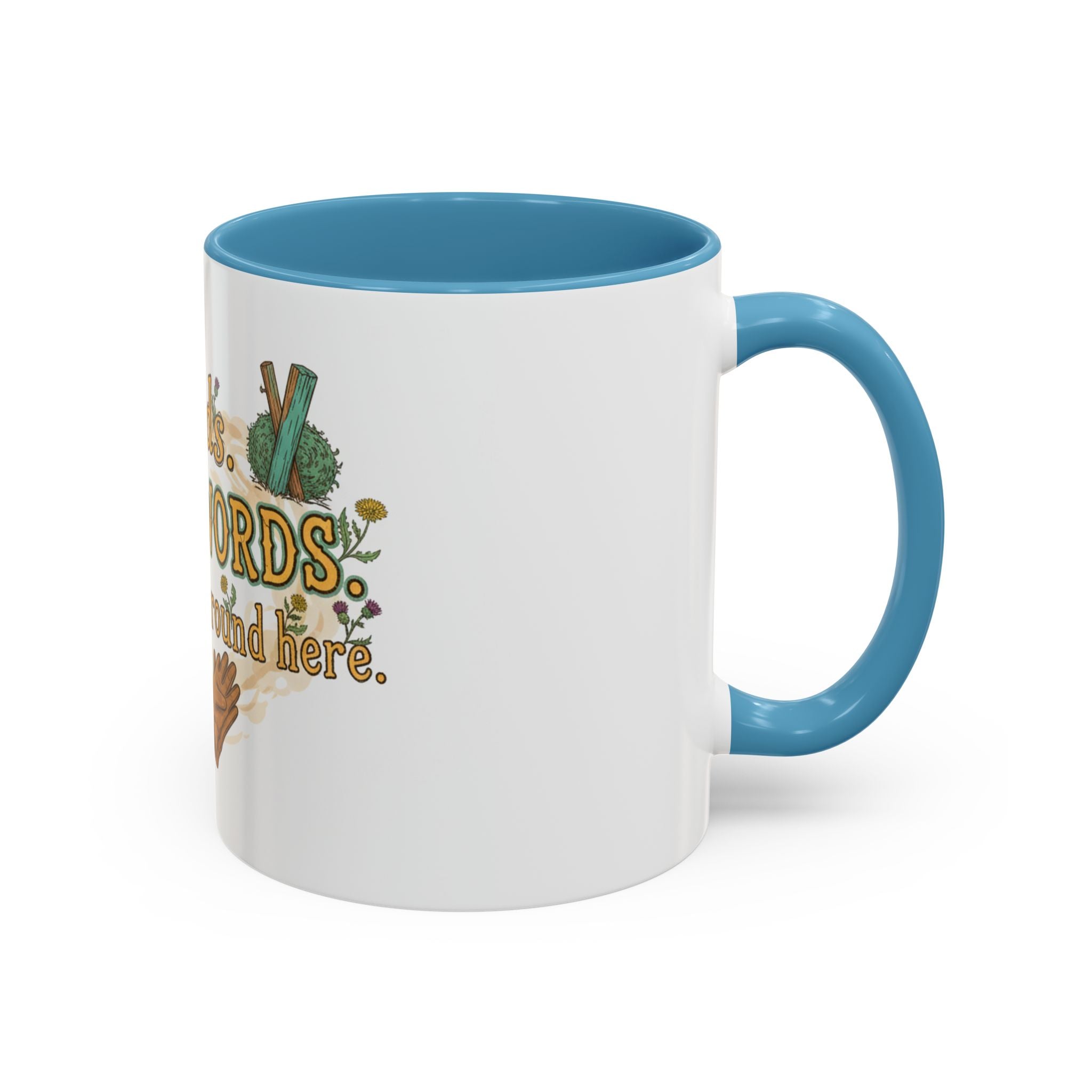 Weeds, Curse Words & Gardening Coffee Mug — Funny Gardener Accent Mug (11/15oz)