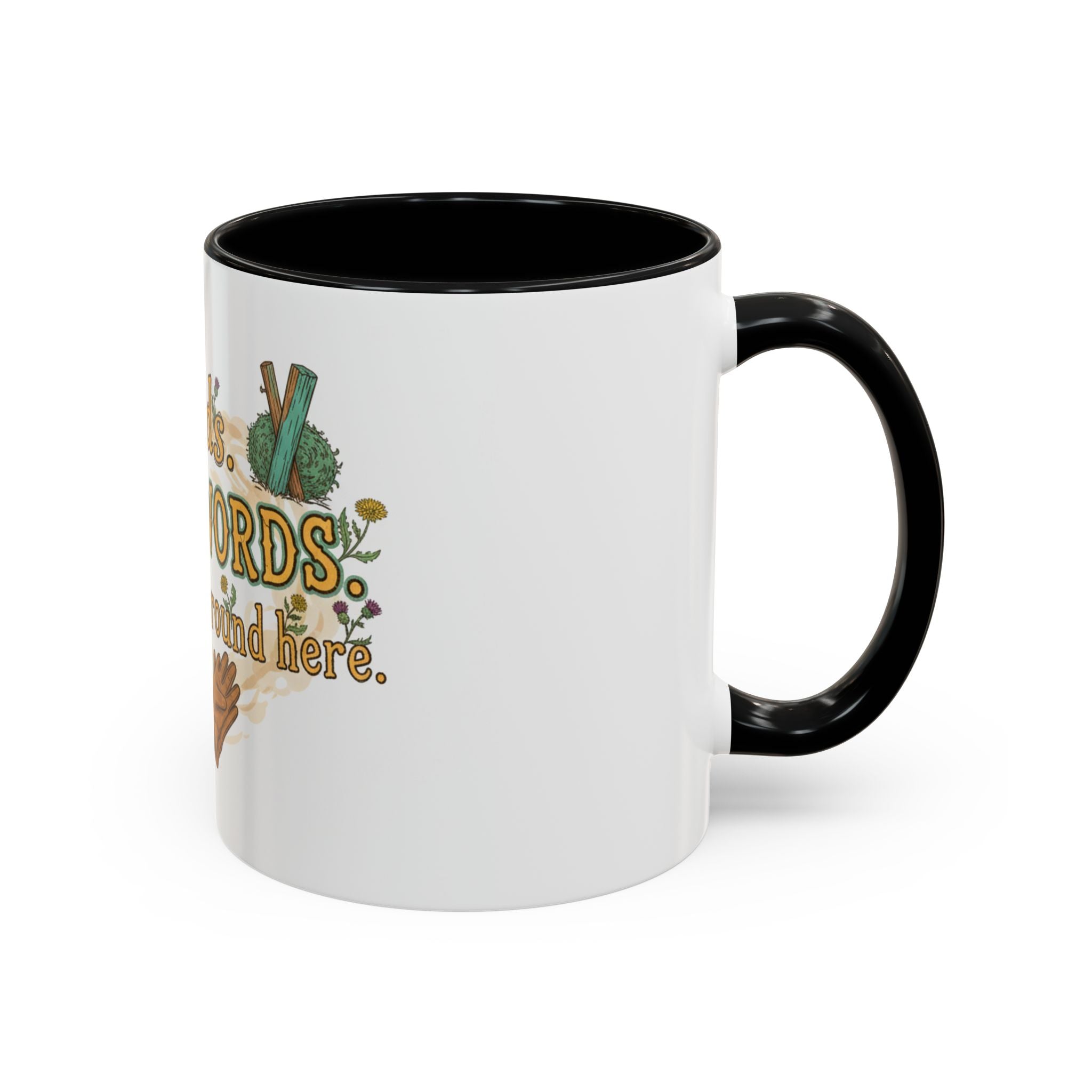 Weeds, Curse Words & Gardening Coffee Mug — Funny Gardener Accent Mug (11/15oz)