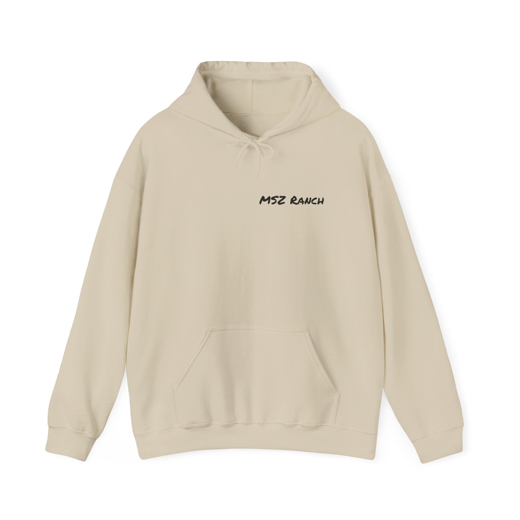 MSZ Ranch Buck Logo Hoodie — Rustic Deer Patch Pullover