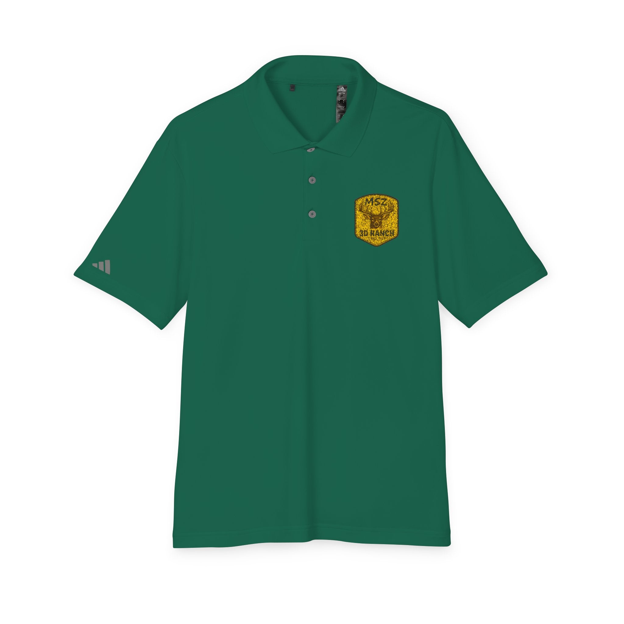 Performance Polo — Gold Shield Patch Polo Shirt