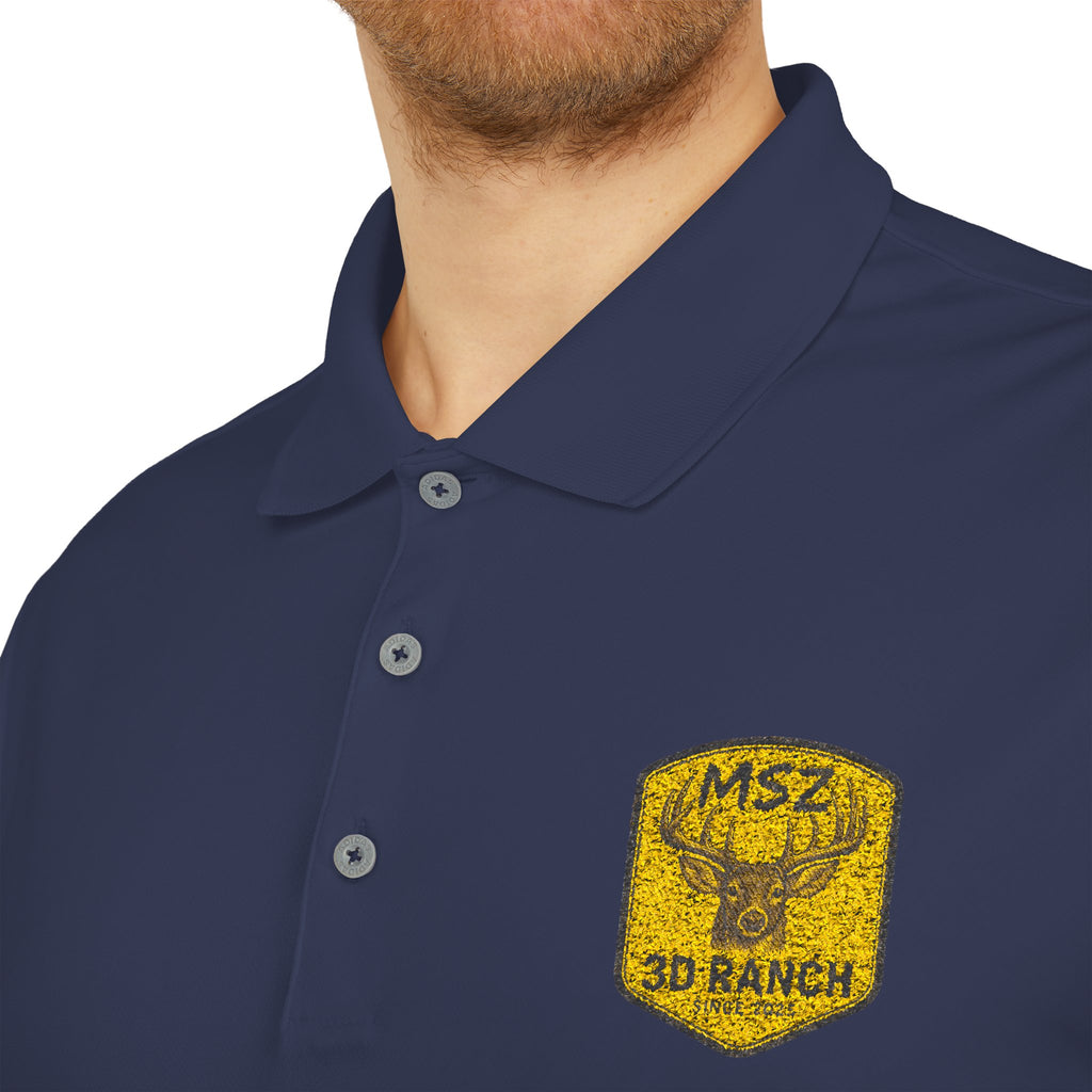 Performance Polo — Gold Shield Patch Polo Shirt