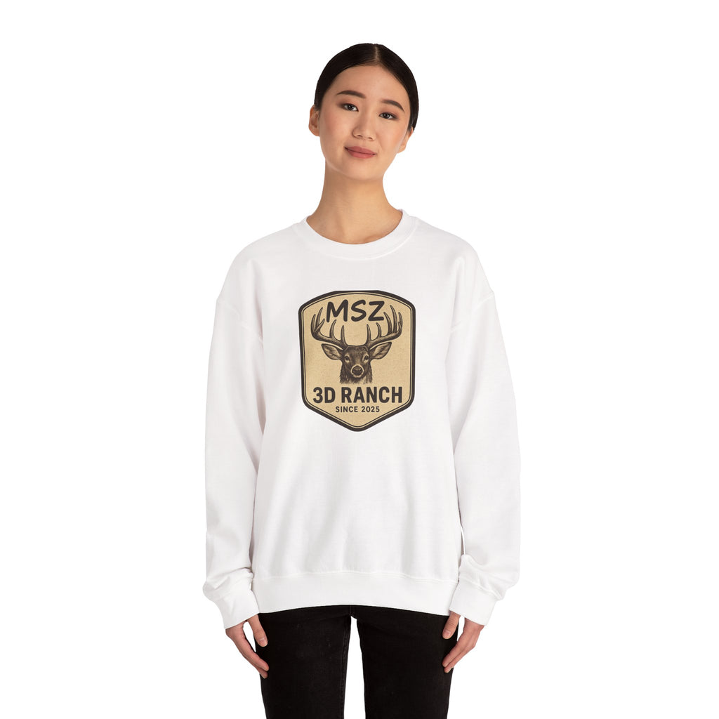 MSZ Ranch Crewneck Sweatshirt — Retro Deer Patch Back