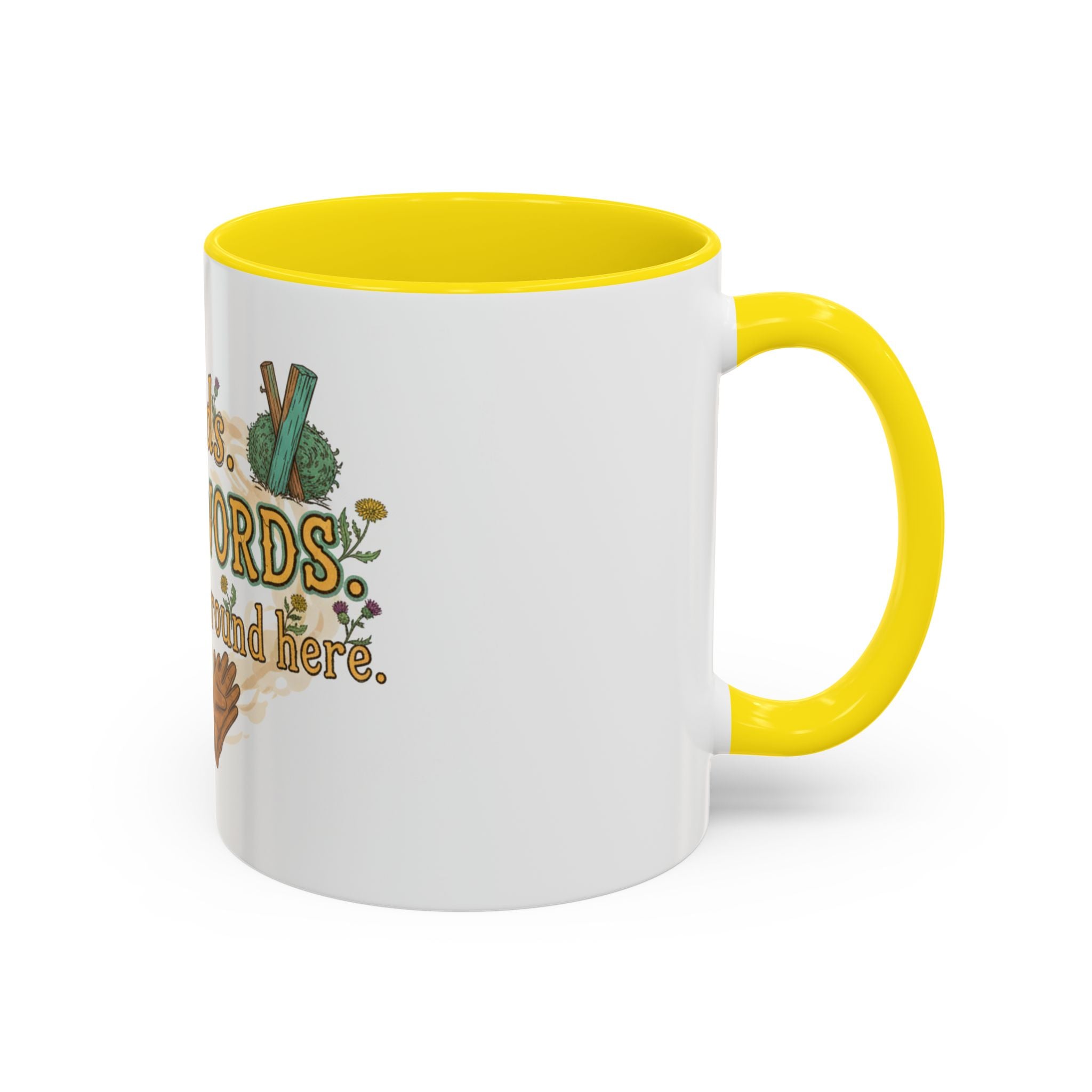 Weeds, Curse Words & Gardening Coffee Mug — Funny Gardener Accent Mug (11/15oz)