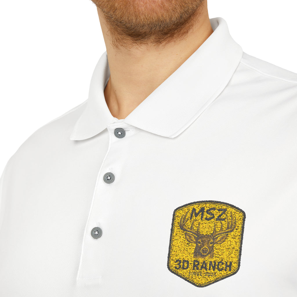 Performance Polo — Gold Shield Patch Polo Shirt