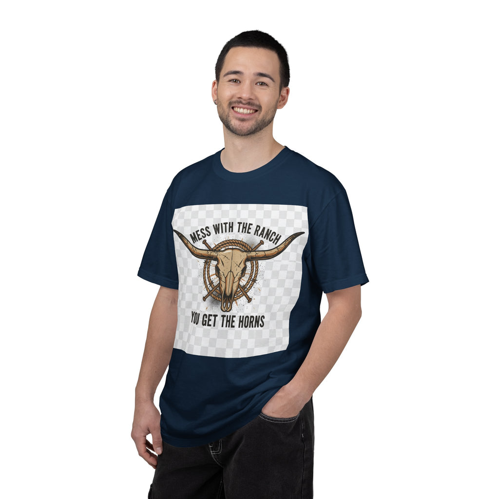 Ranch Skull T-Shirt — "Mess With The Ranch, You Get The Horns" Western Tee