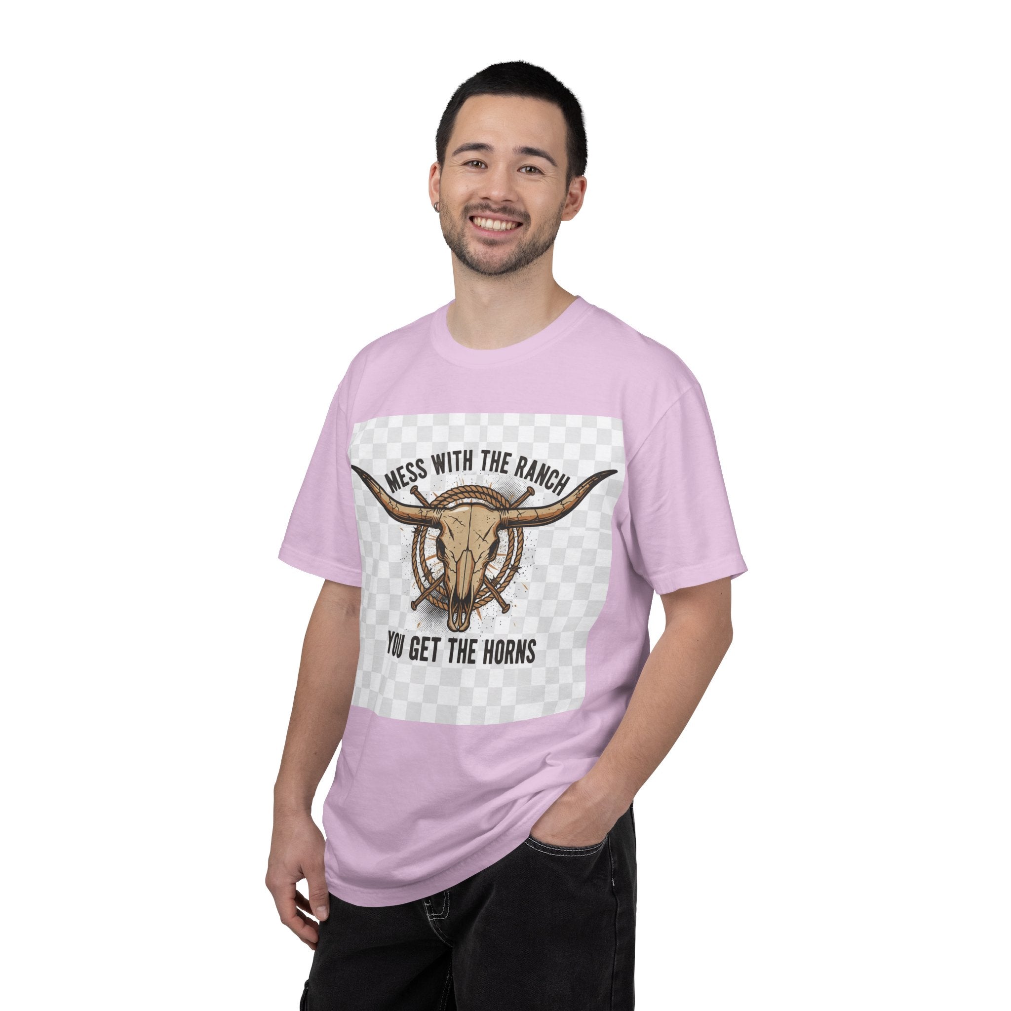 Ranch Skull T-Shirt — "Mess With The Ranch, You Get The Horns" Western Tee