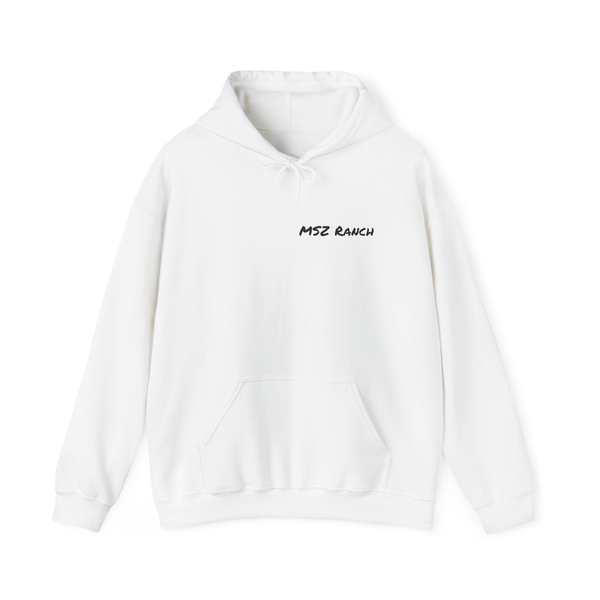 MSZ Ranch Buck Logo Hoodie — Rustic Deer Patch Pullover