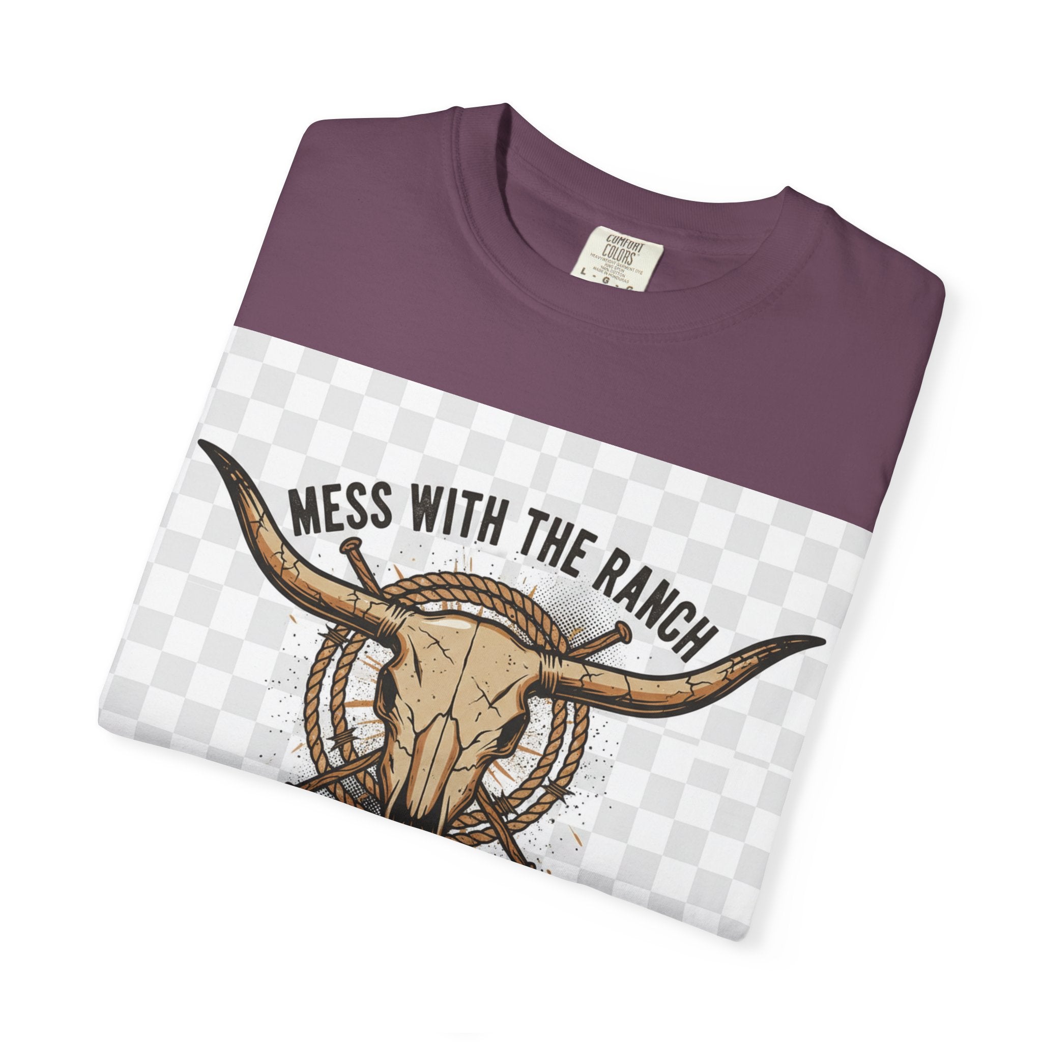 Ranch Skull T-Shirt — "Mess With The Ranch, You Get The Horns" Western Tee