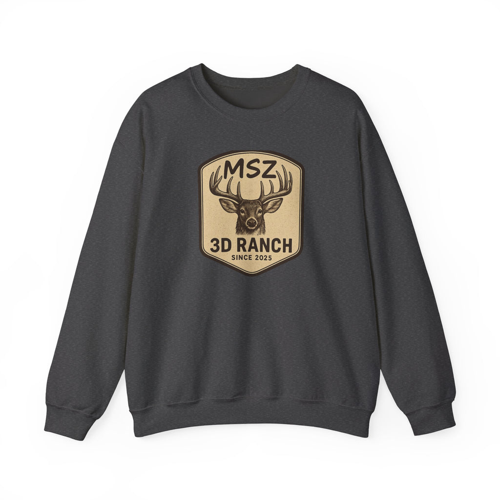 MSZ Ranch Crewneck Sweatshirt — Retro Deer Patch Back