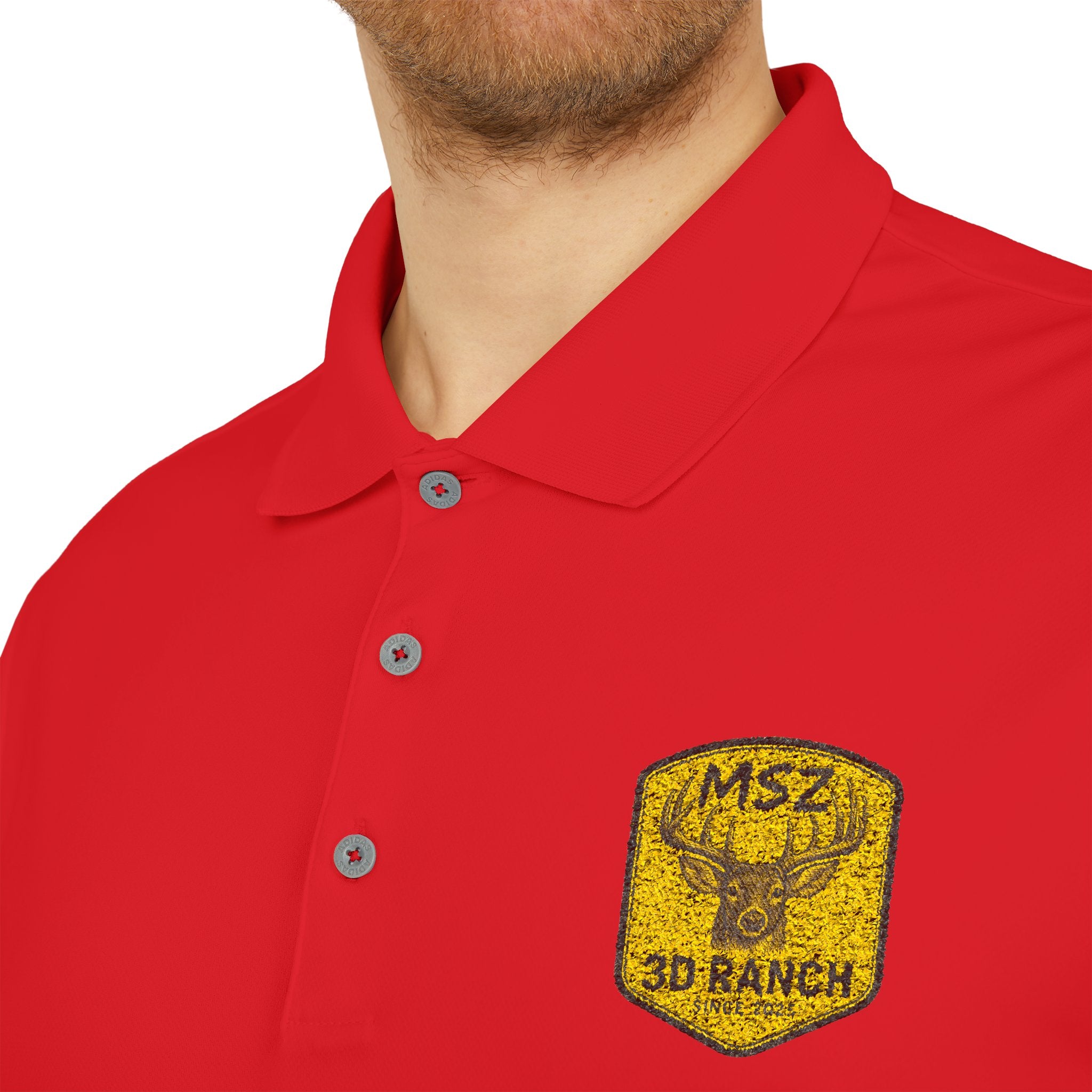 Performance Polo — Gold Shield Patch Polo Shirt
