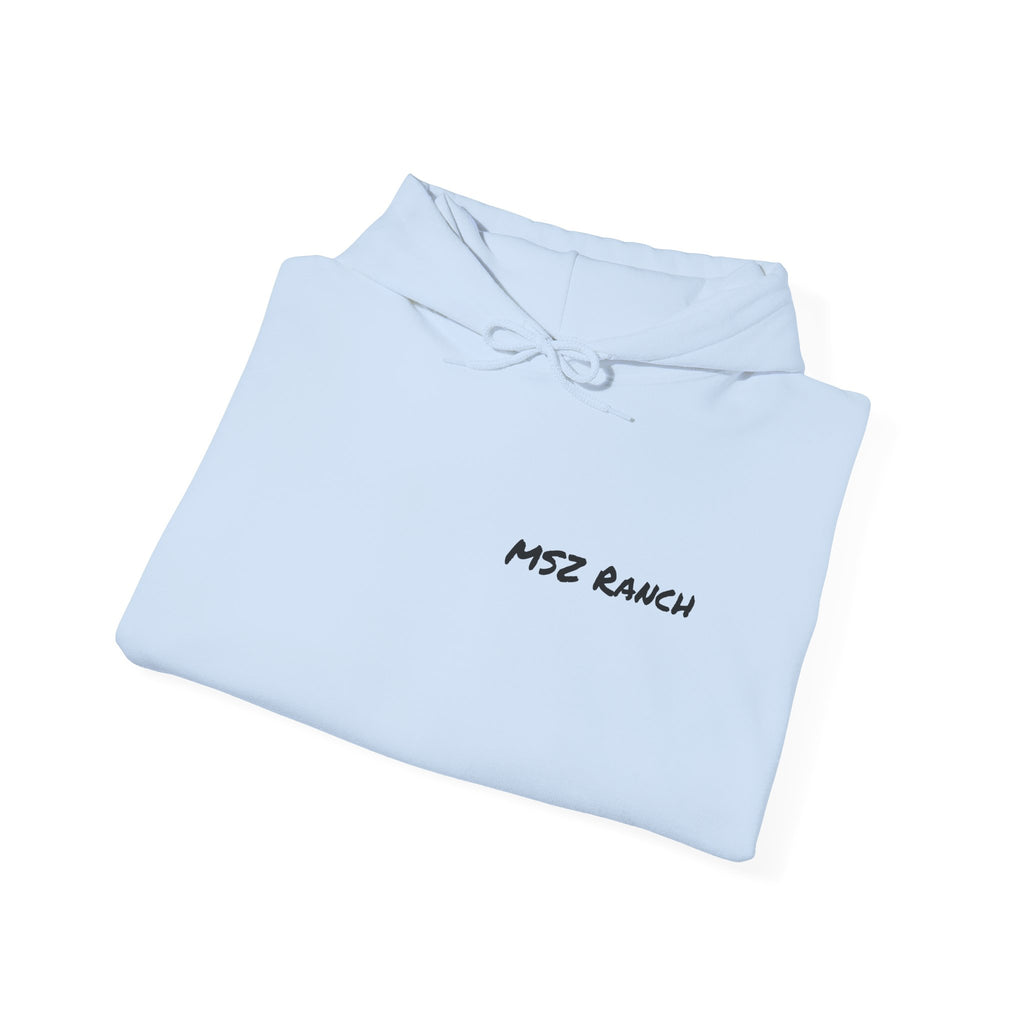 MSZ Ranch Buck Logo Hoodie — Rustic Deer Patch Pullover
