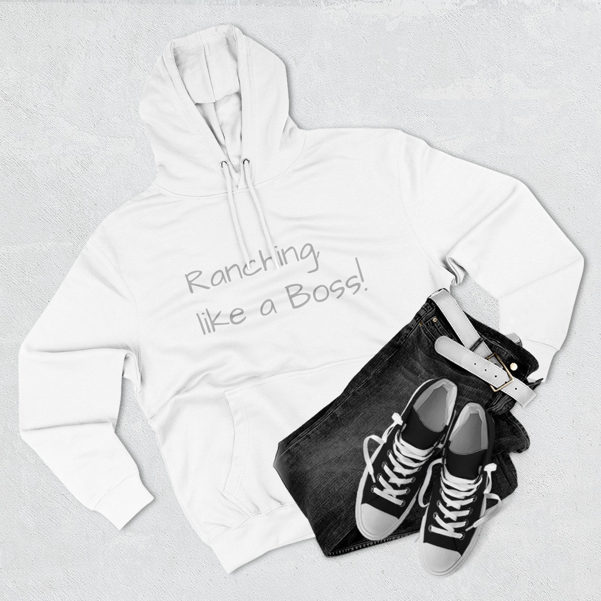 Ranching Like a Boss Hoodie — 'Kind of!' Casual Western Fleece Hoodie