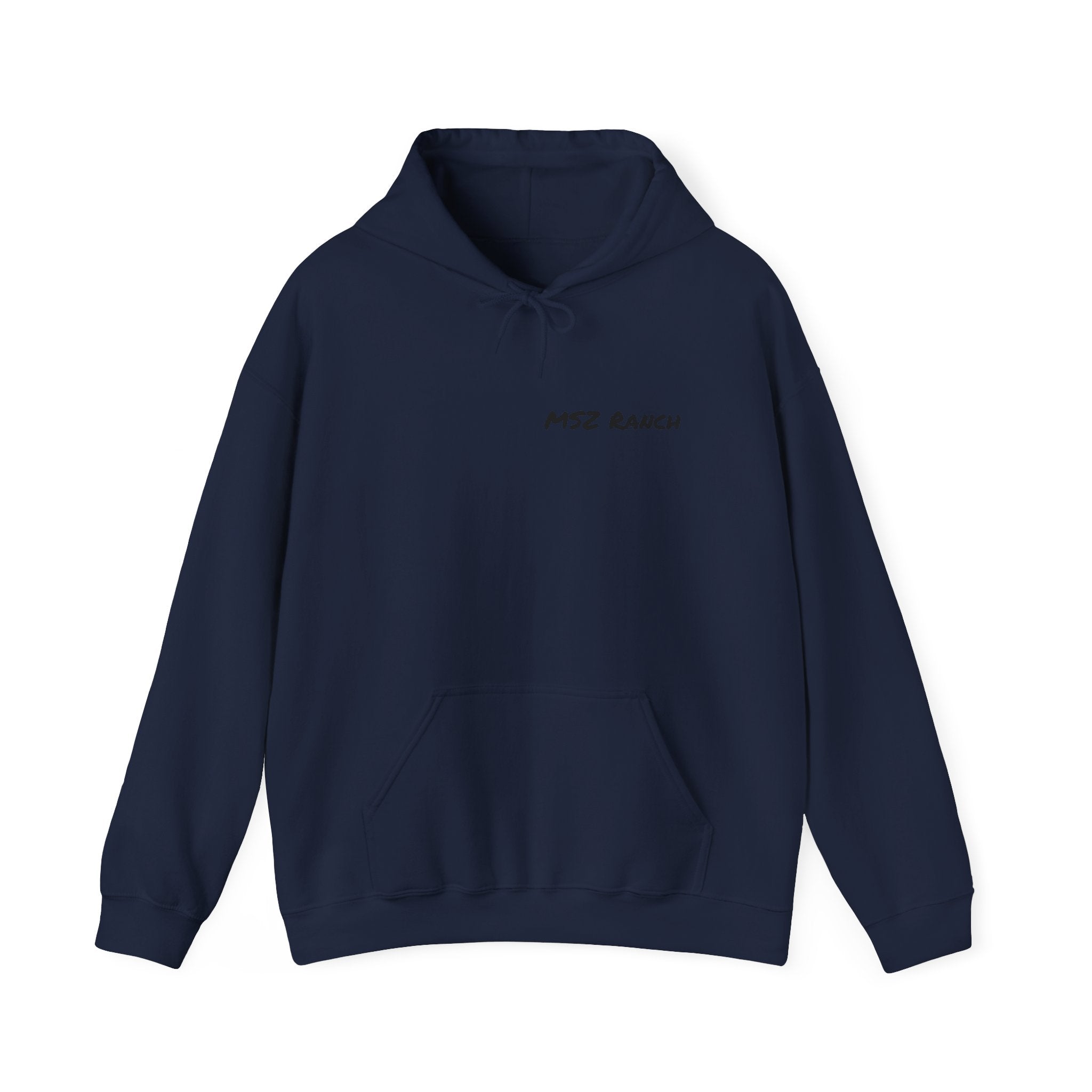 MSZ Ranch Buck Logo Hoodie — Rustic Deer Patch Pullover