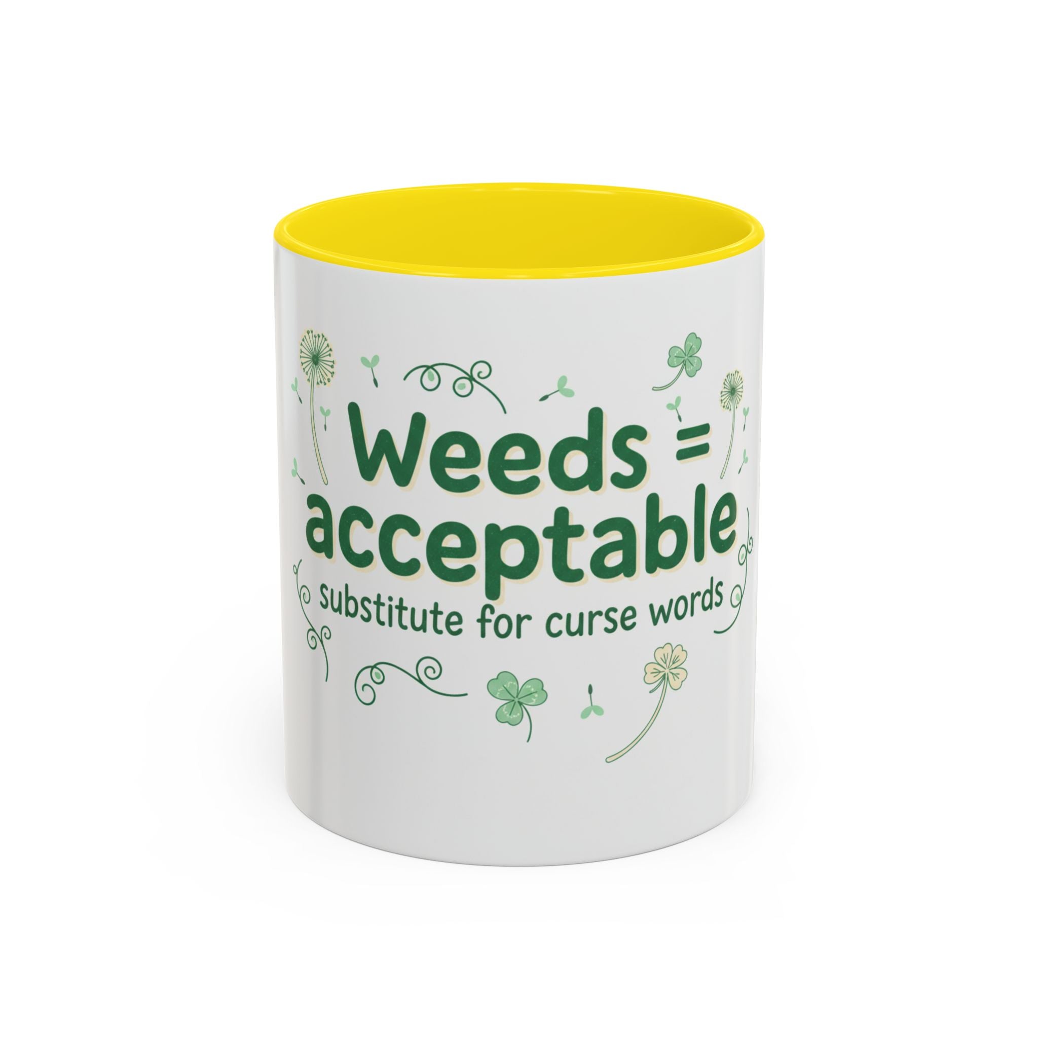 Weeds = Acceptable Coffee Mug — Funny Gardener St. Patrick's Day Accent Mug (11/15 oz)