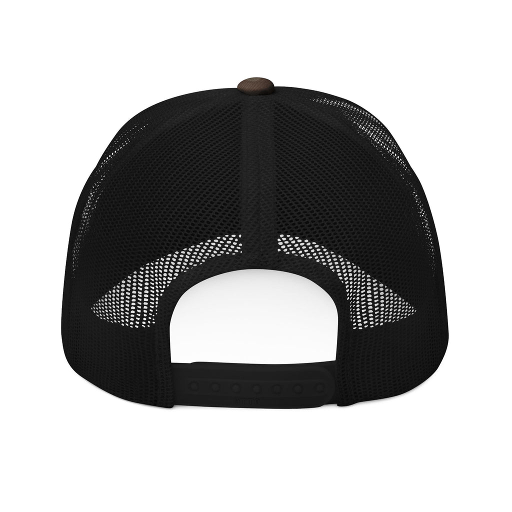 Camouflage Trucker Hat — Embroidered Yellow Patch Cap for Outdoorsmen