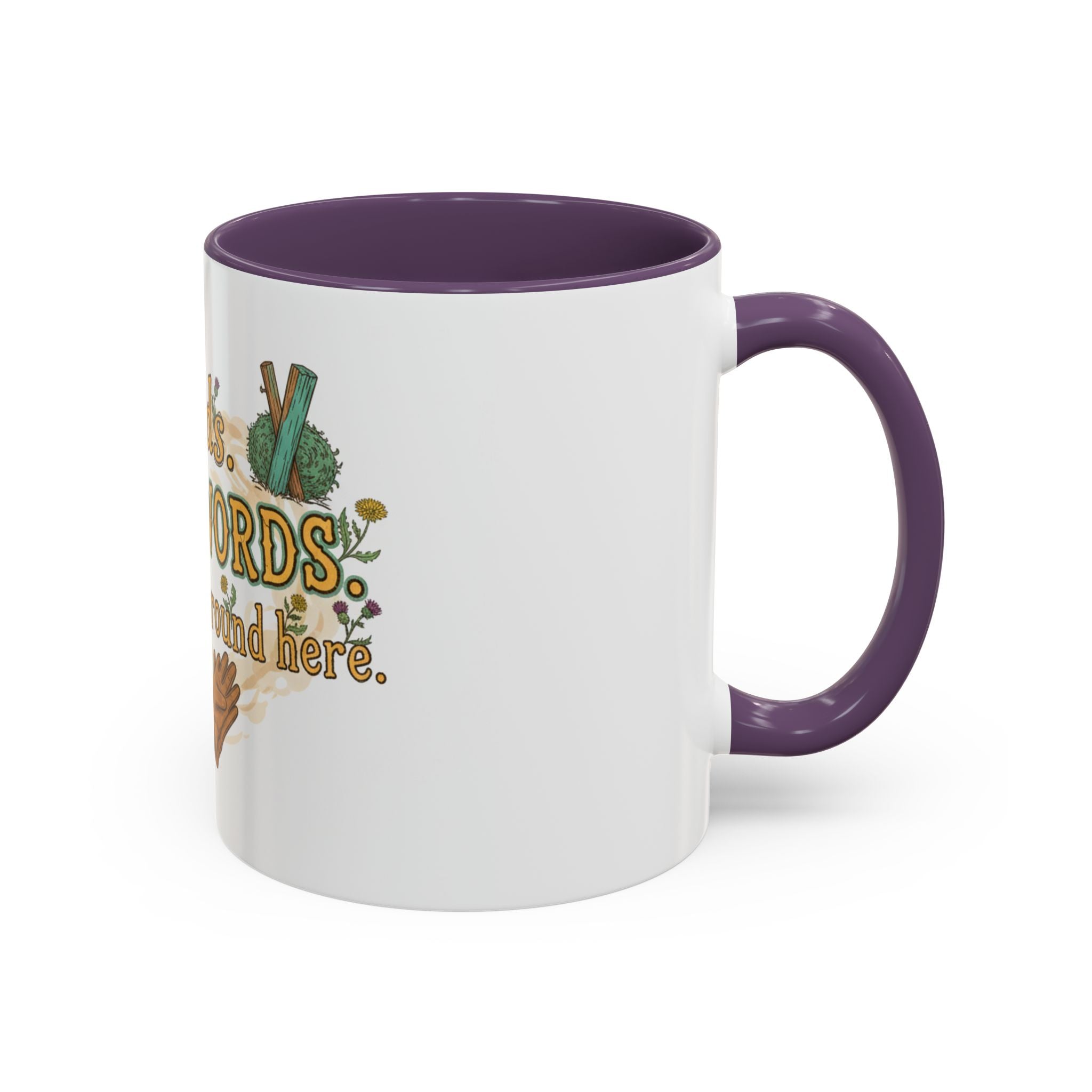 Weeds, Curse Words & Gardening Coffee Mug — Funny Gardener Accent Mug (11/15oz)