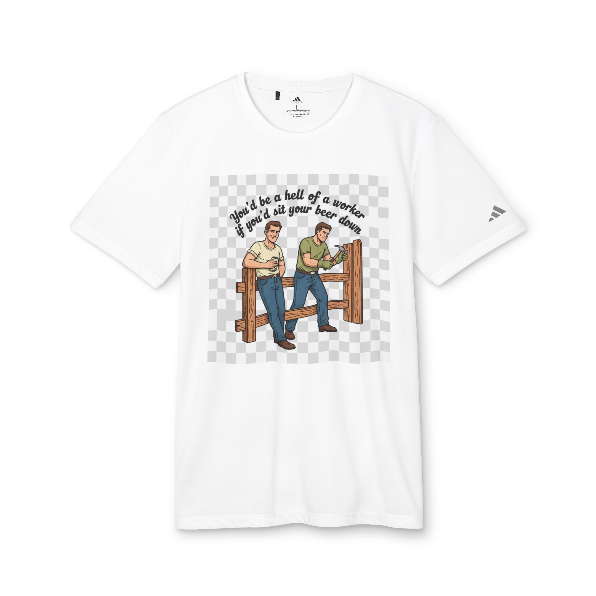 Sit your beer down Graphic T-Shirt — "I'll Be a Hell of a Worker" Vintage Farm Vibe