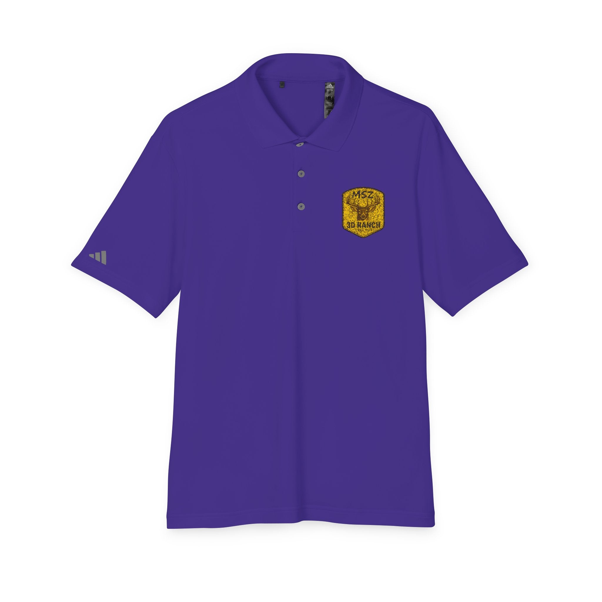 Performance Polo — Gold Shield Patch Polo Shirt