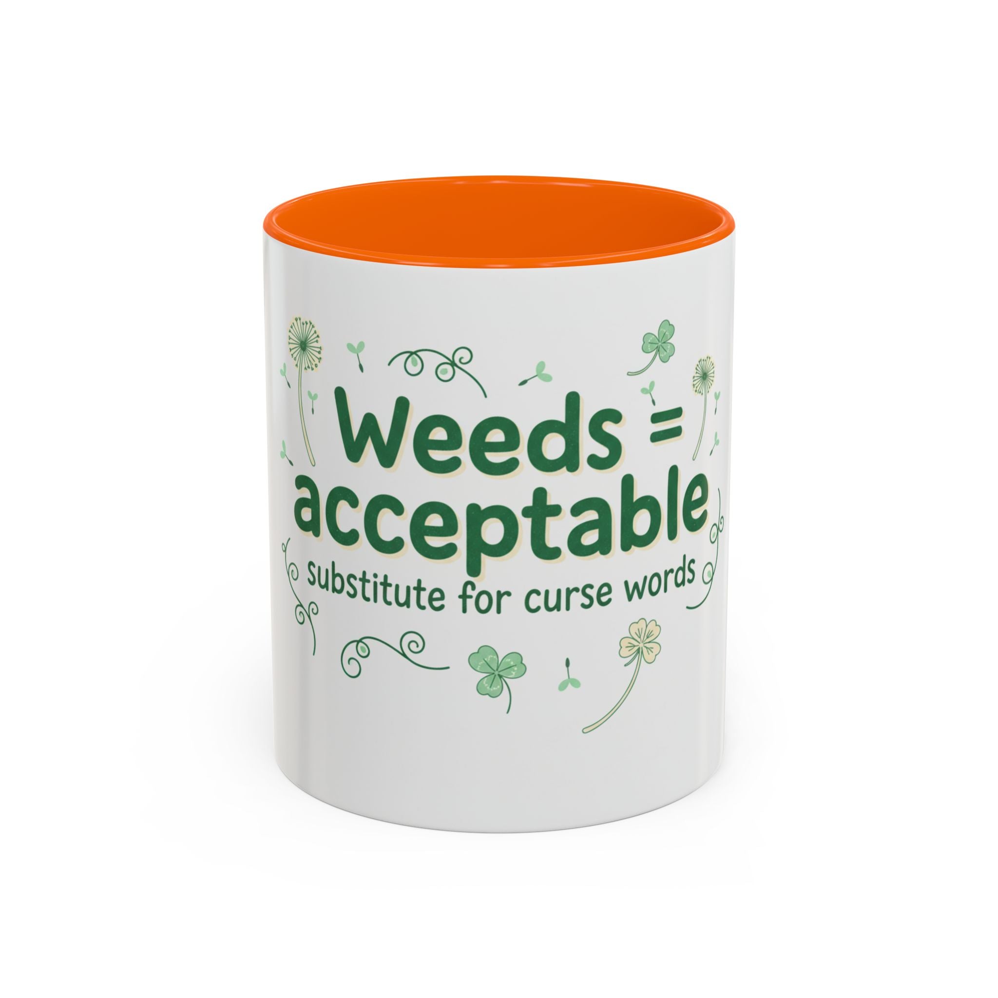 Weeds = Acceptable Coffee Mug — Funny Gardener St. Patrick's Day Accent Mug (11/15 oz)