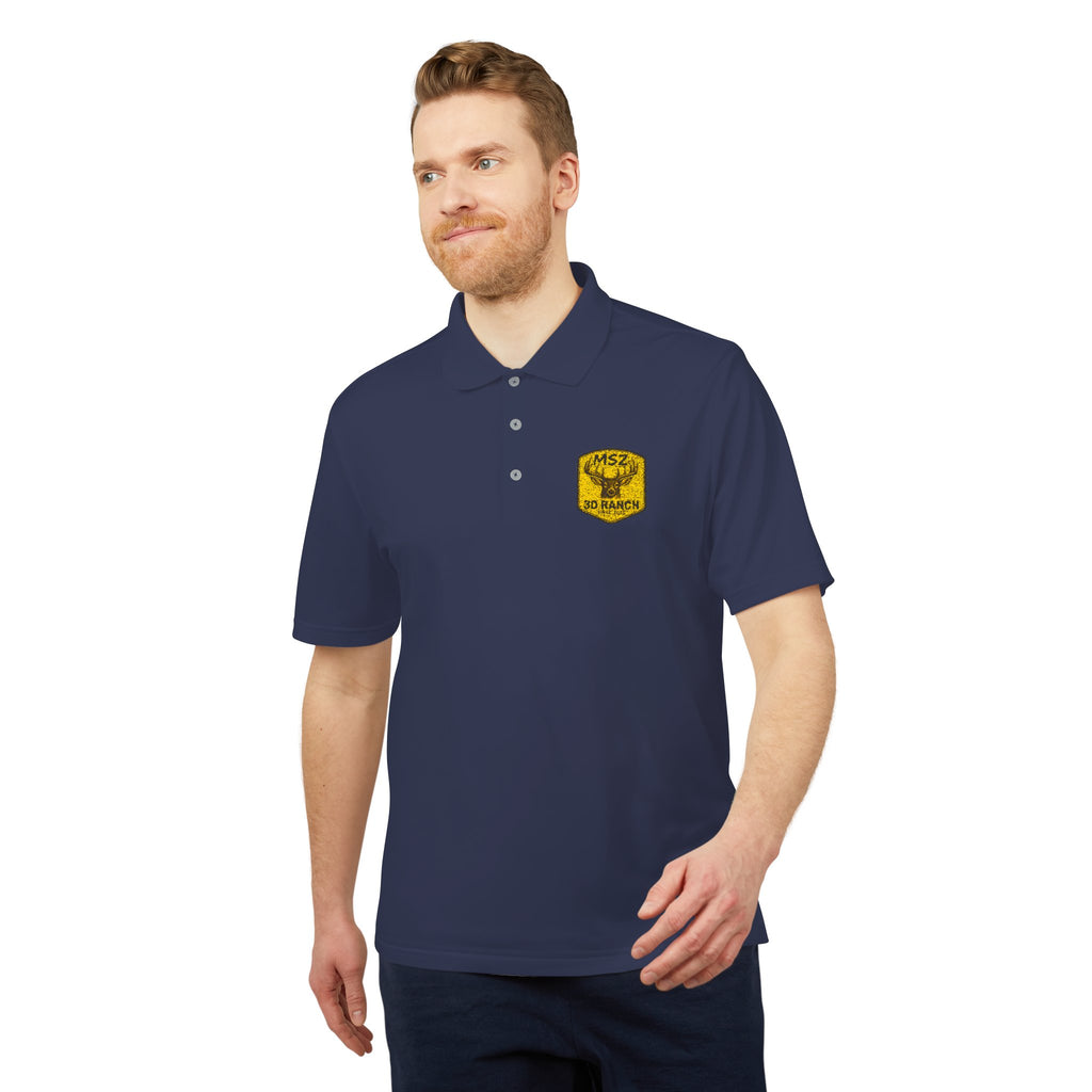Performance Polo — Gold Shield Patch Polo Shirt