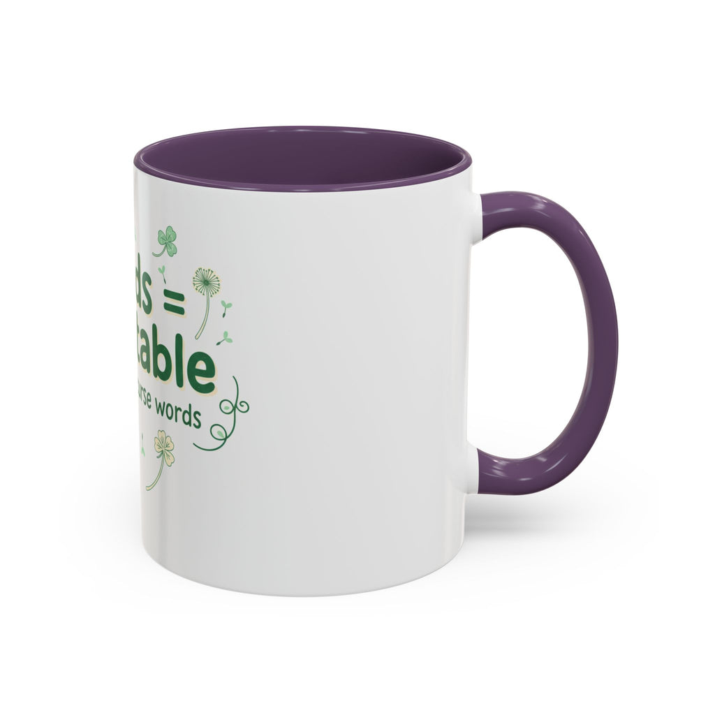 Weeds = Acceptable Coffee Mug — Funny Gardener St. Patrick's Day Accent Mug (11/15 oz)