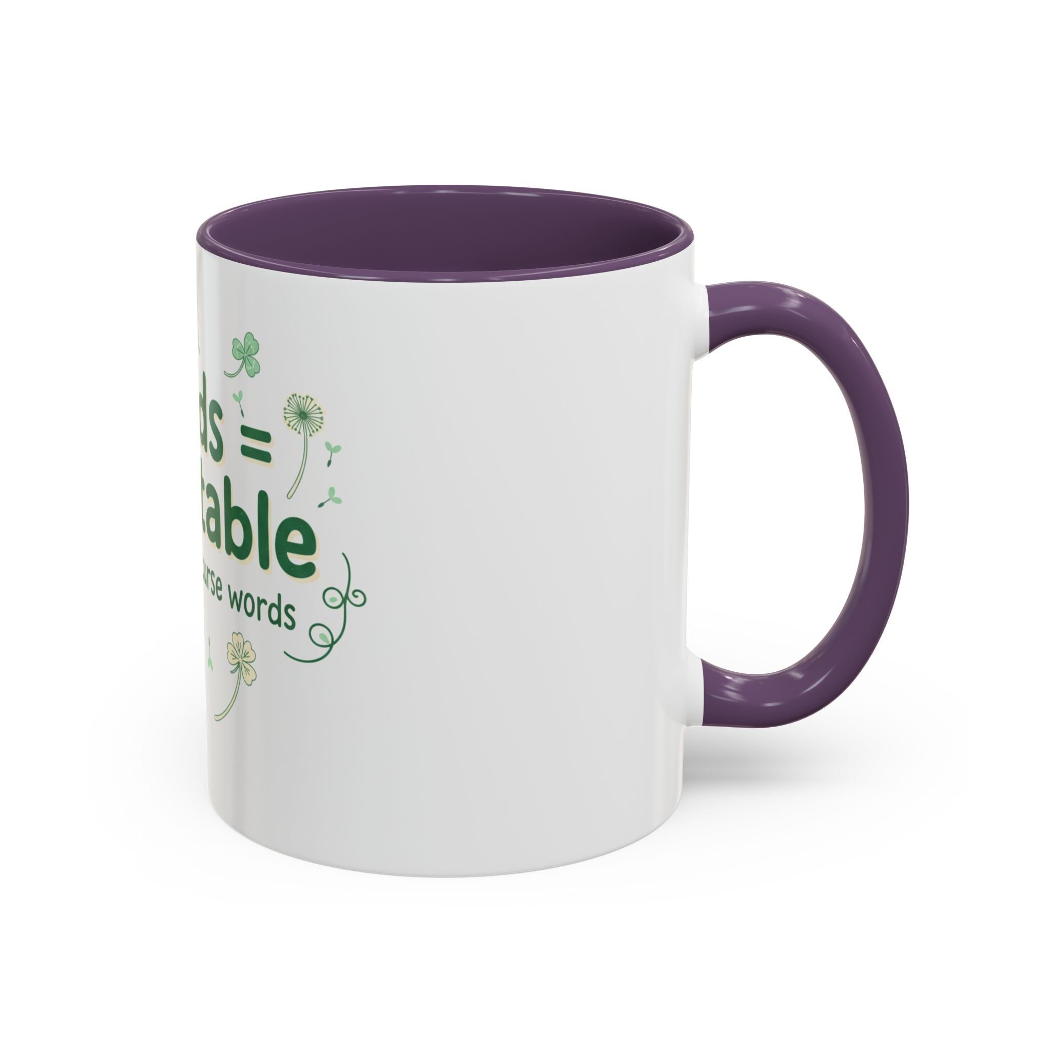 Weeds = Acceptable Coffee Mug — Funny Gardener St. Patrick's Day Accent Mug (11/15 oz)