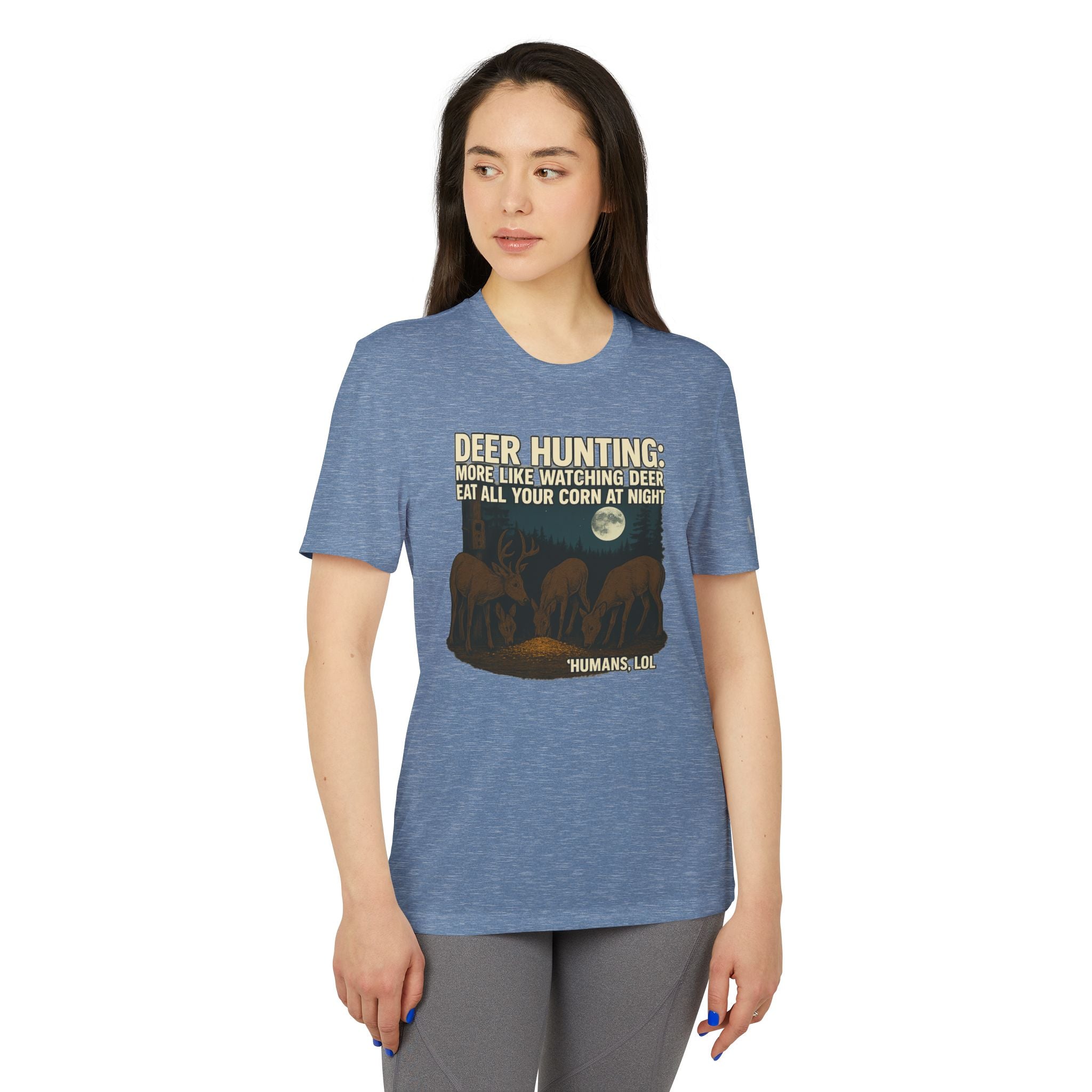 Deer Hunting Graphic T-Shirt — "Deer Hunting: More Like Watching Deer Eat All Your Corn at Night"