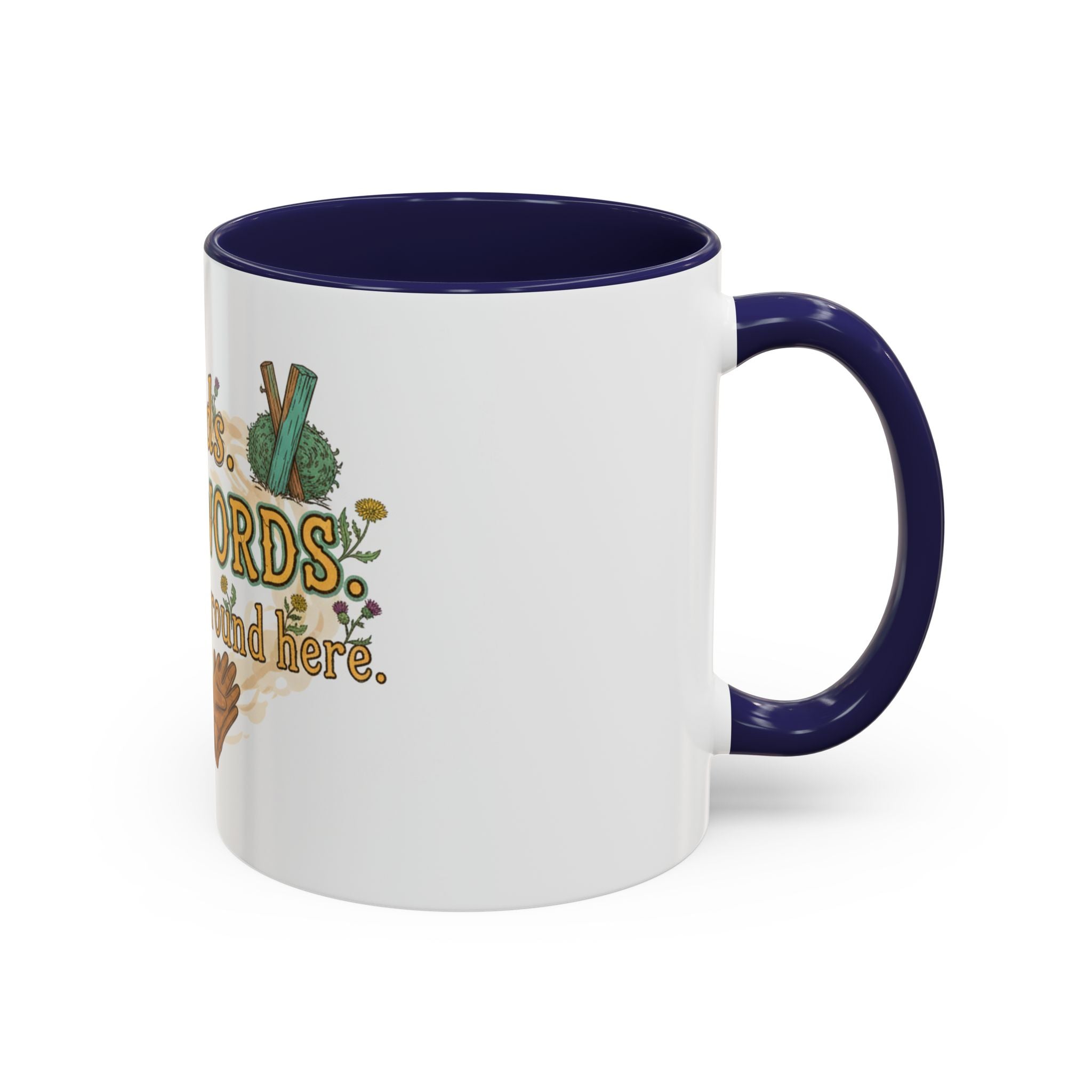 Weeds, Curse Words & Gardening Coffee Mug — Funny Gardener Accent Mug (11/15oz)