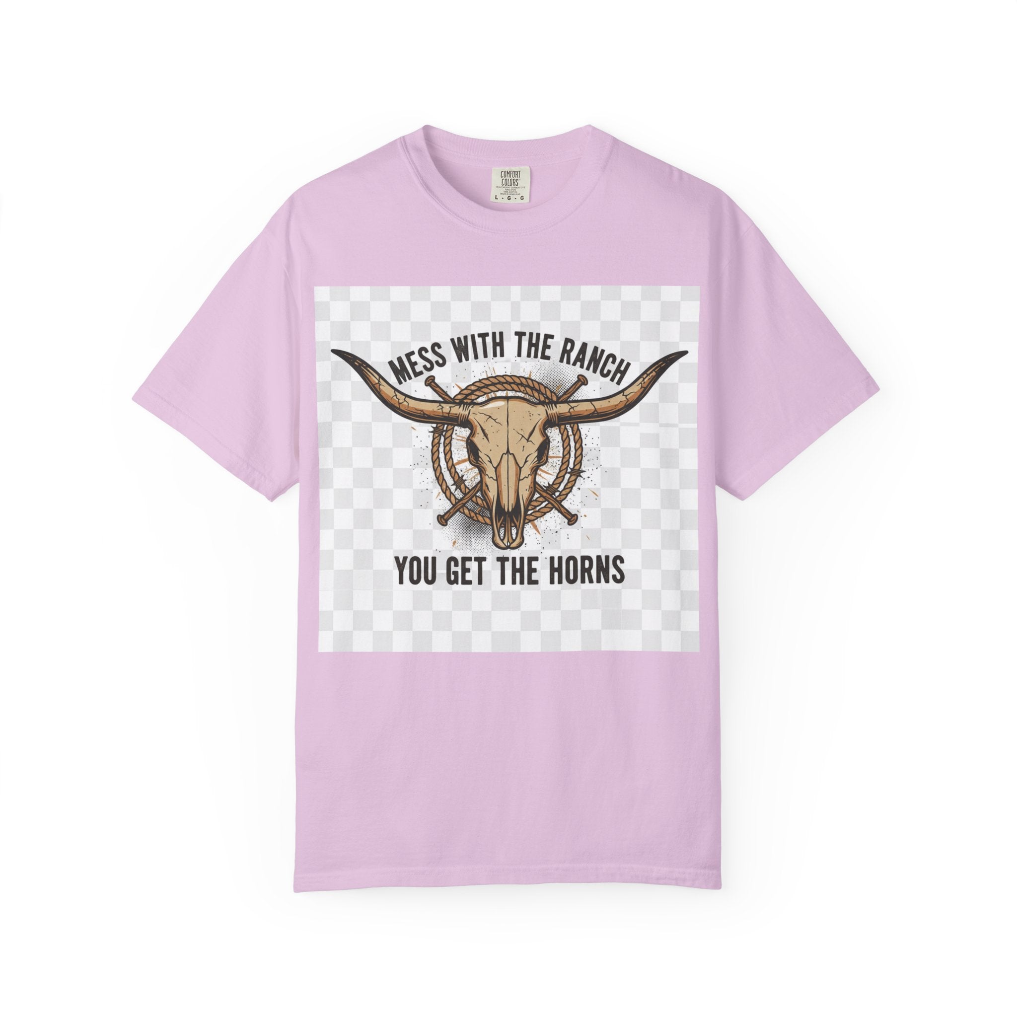 Ranch Skull T-Shirt — "Mess With The Ranch, You Get The Horns" Western Tee
