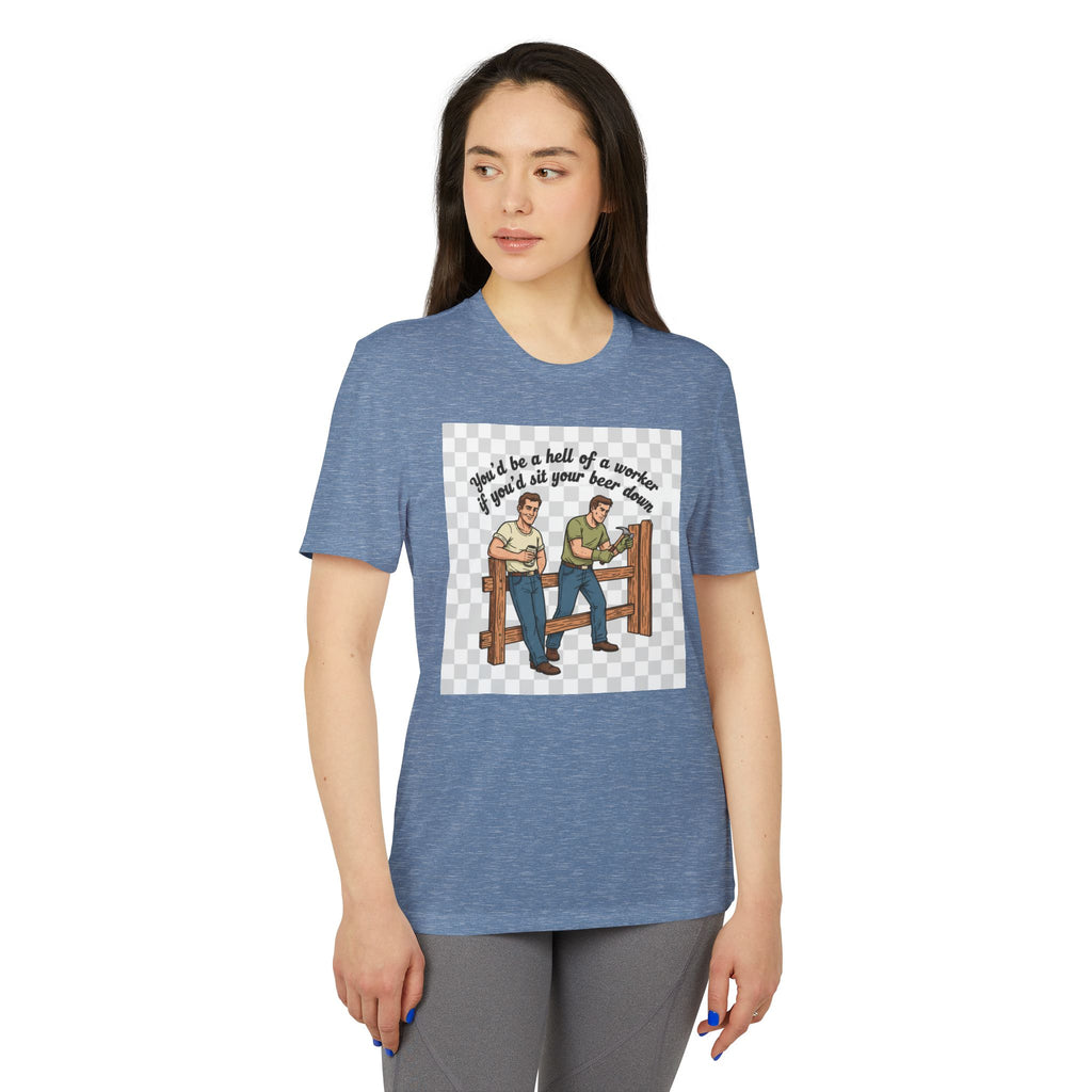 Sit your beer down Graphic T-Shirt — "I'll Be a Hell of a Worker" Vintage Farm Vibe